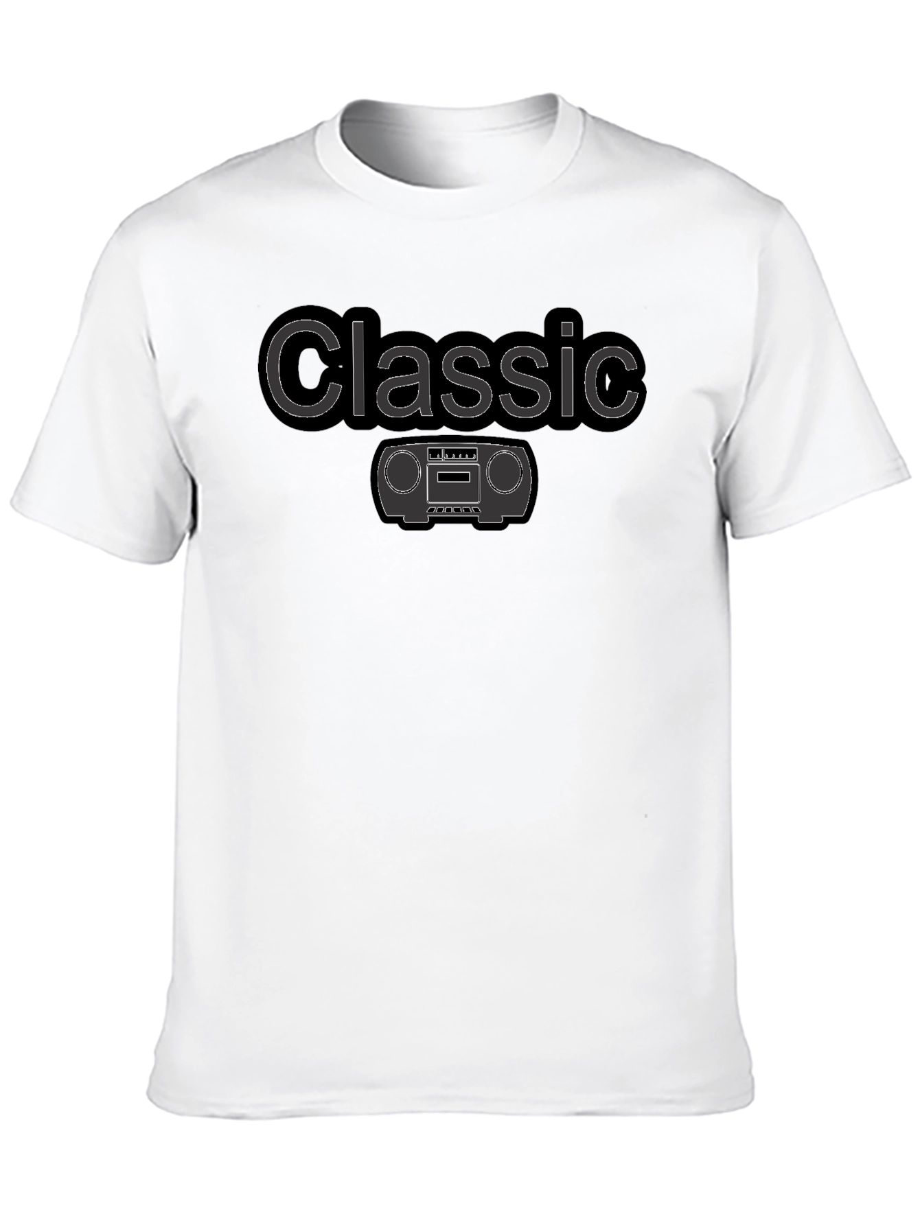 Black Classic Boombox Graphic Tee - Retro Style T-Shirt view 10