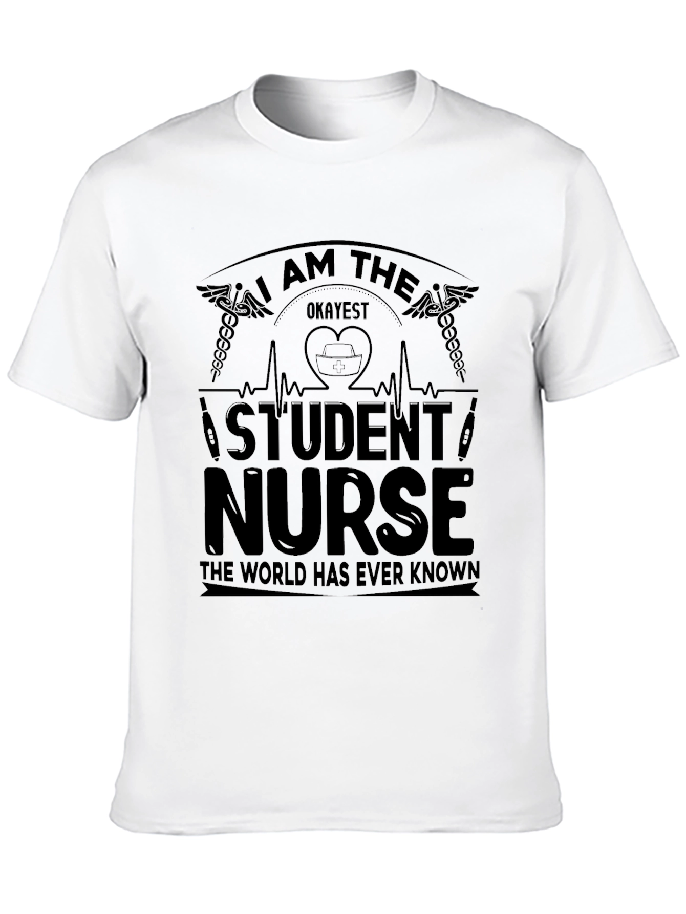 Black Okayest Student Nurse Black T-Shirt view 10
