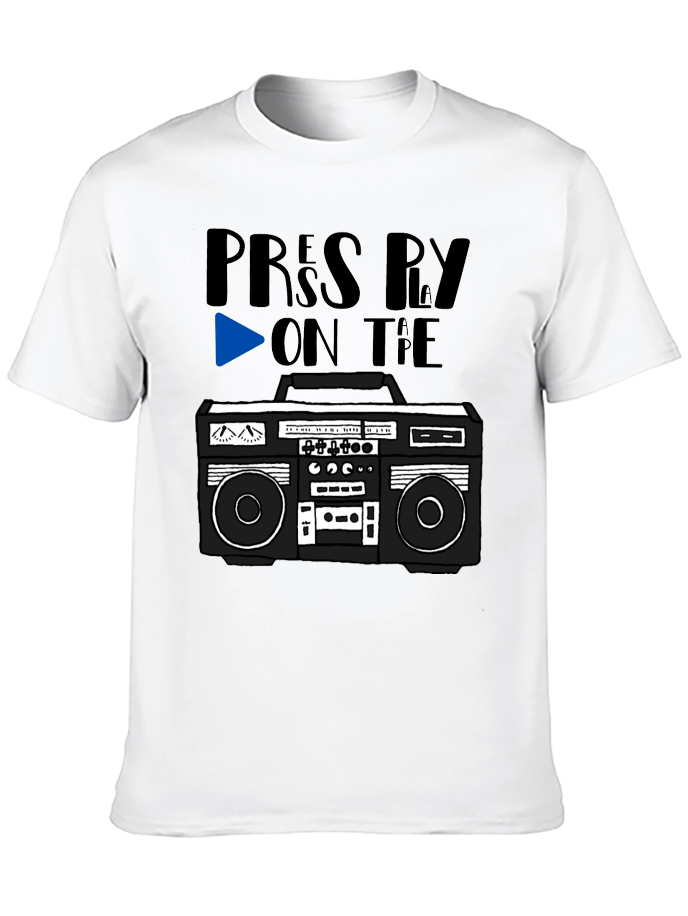 Black Retro Boombox Tee - Press Play On the Tape! view 10