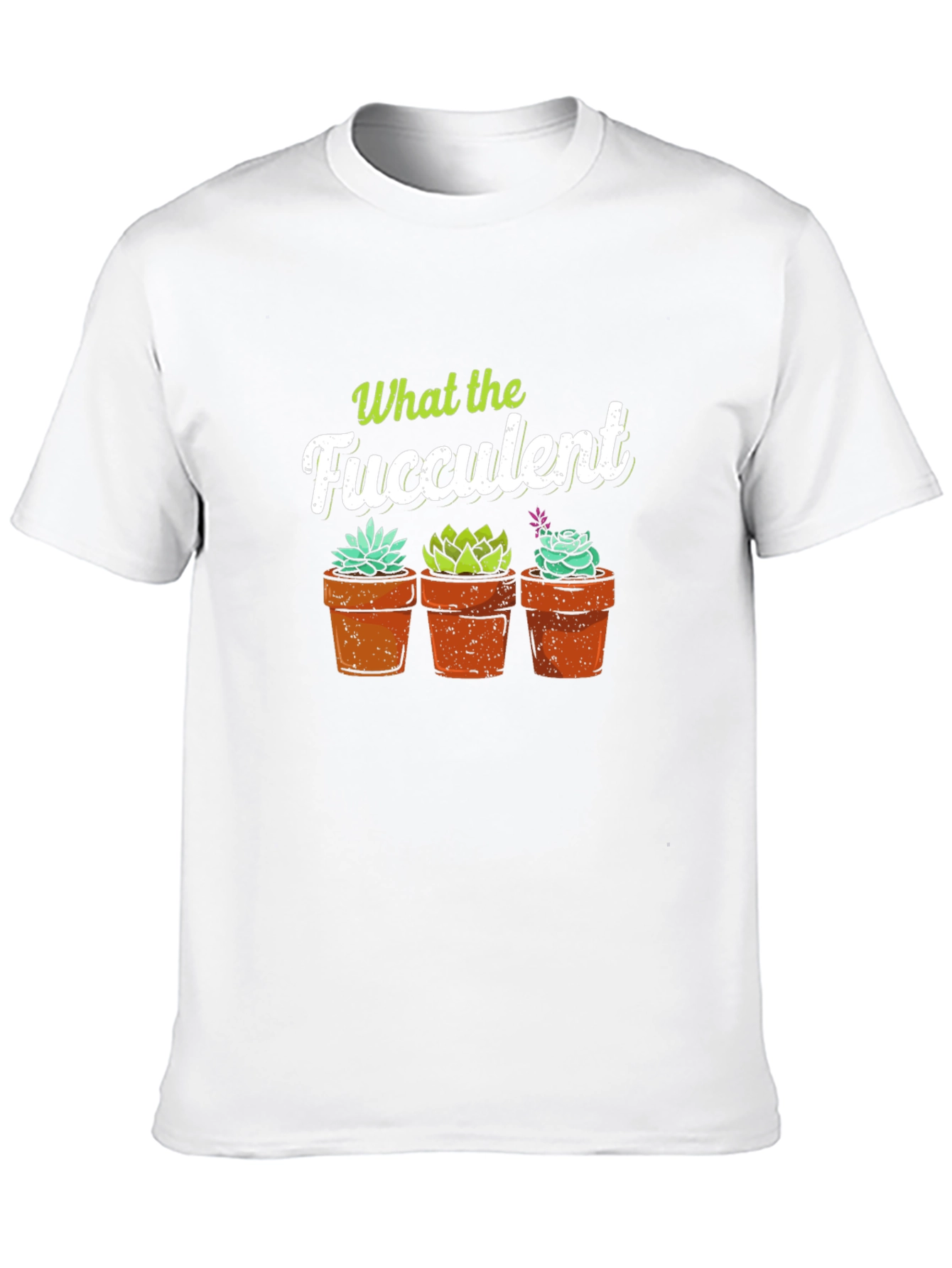 Black What the Fucculent T-Shirt - Potted Succulents view 10
