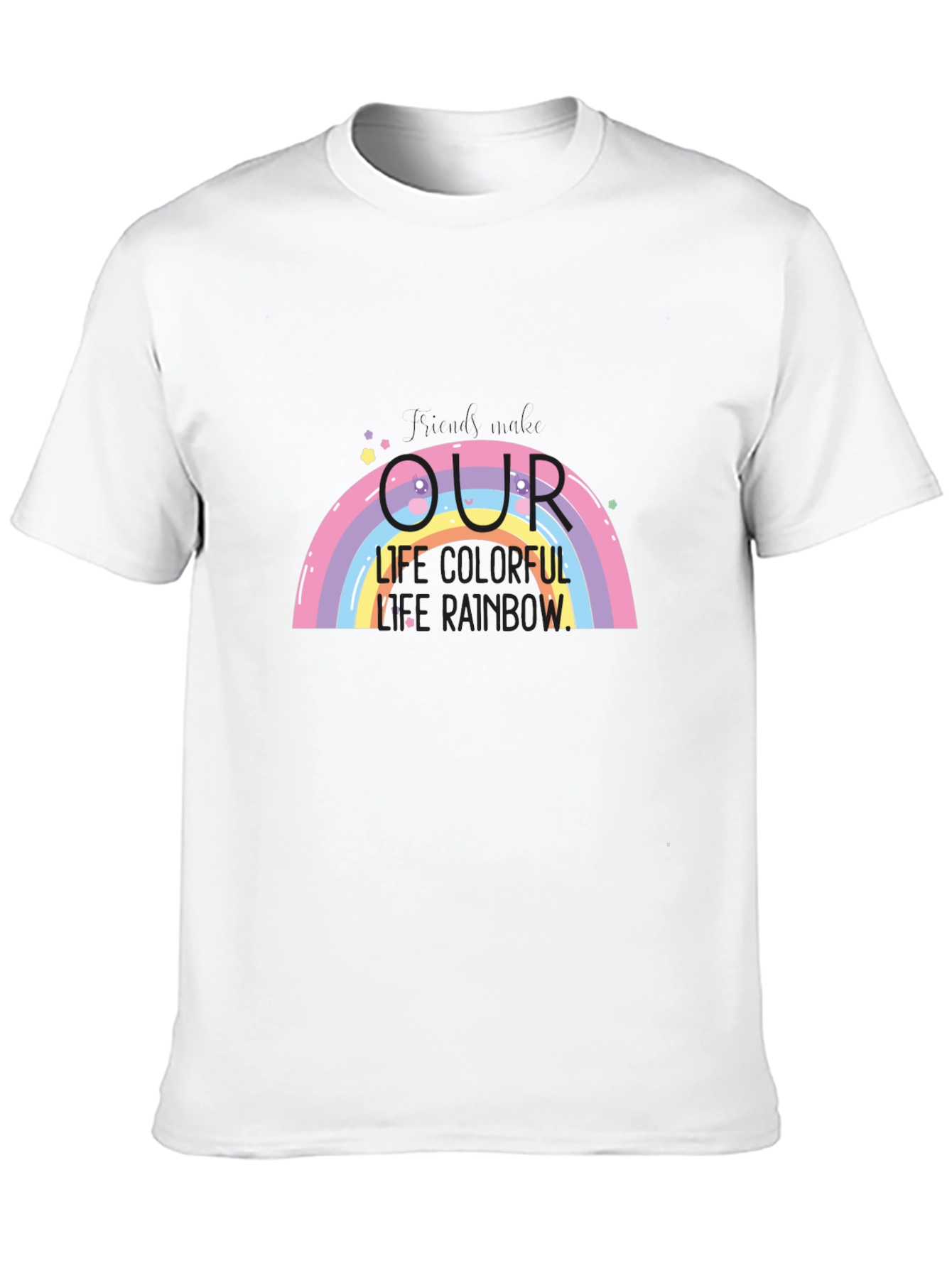 Black Rainbow Life Colorful Graphic T-Shirt view 10