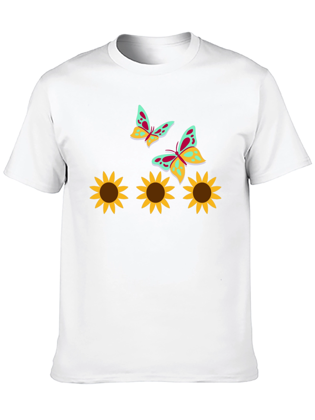 Black Sunflower and Butterfly Graphic Tee view 10