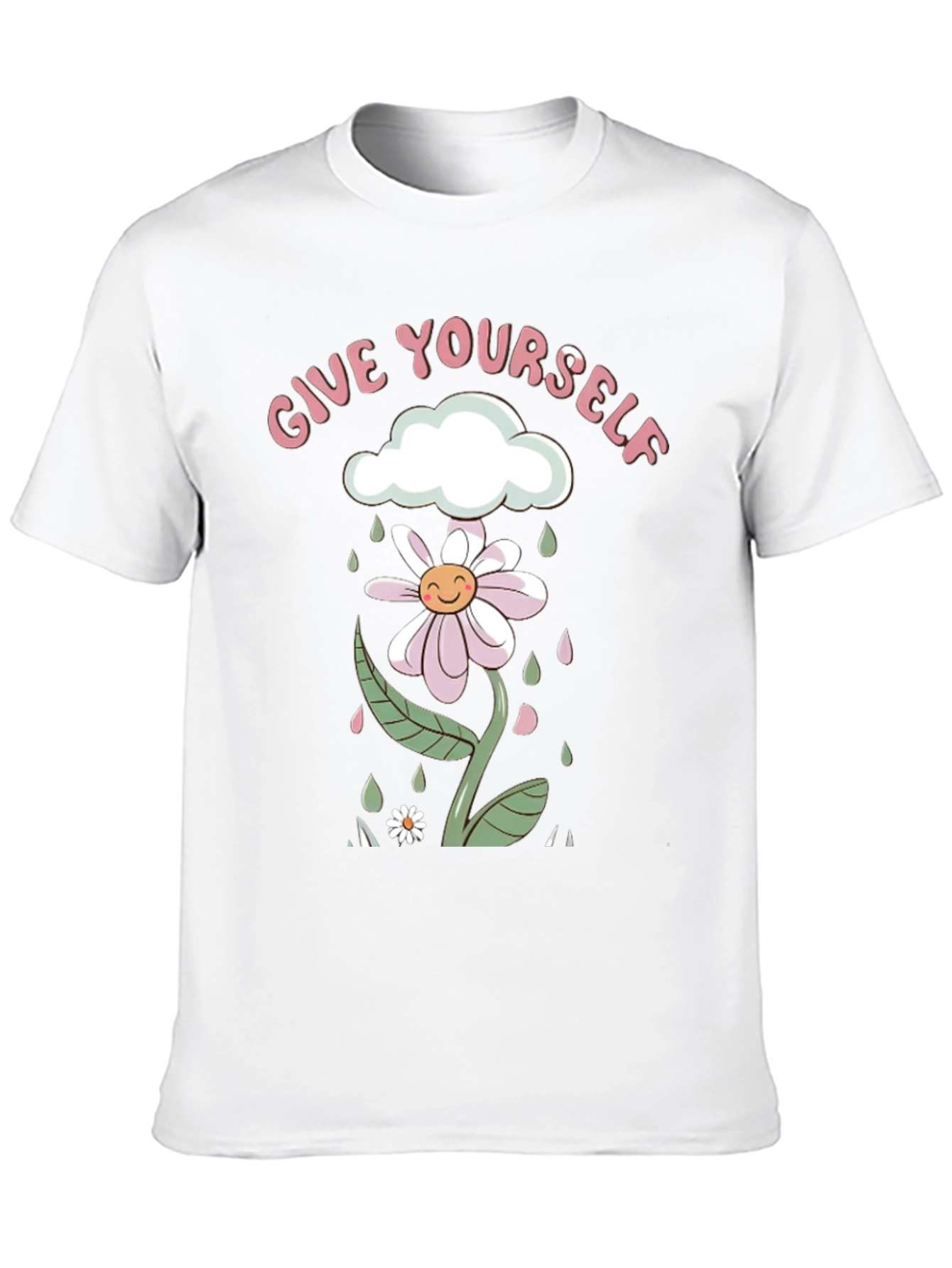 Black Give Yourself Flower Tee - Black Graphic Print Shirt view 10