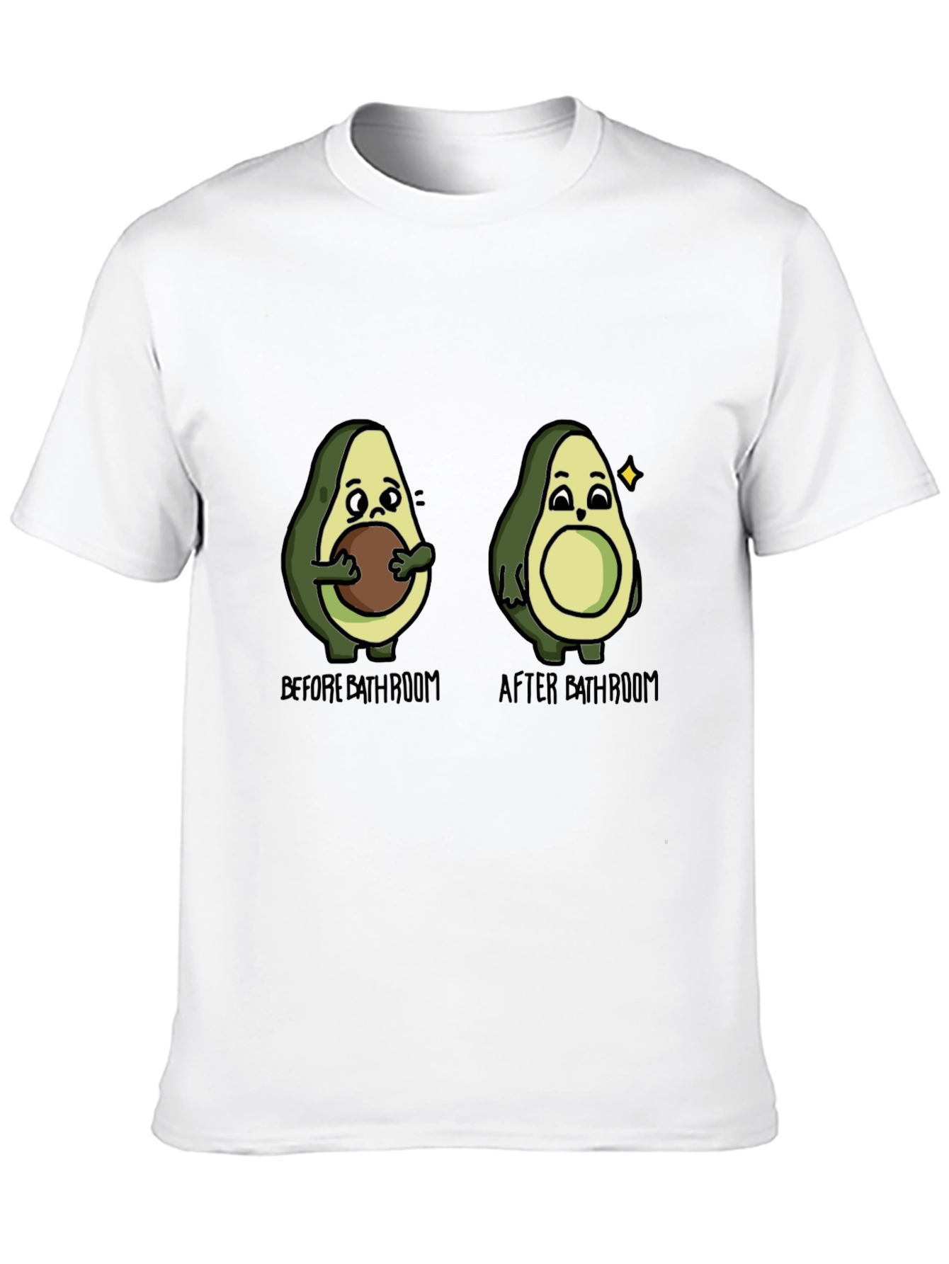 Black Avocado Before & After Bathroom Humor T-Shirt view 10