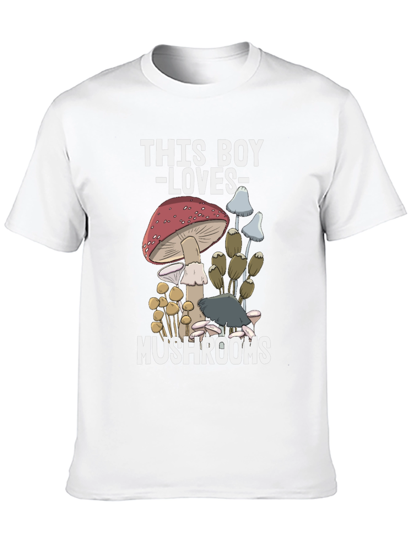 Black This Boy Loves Mushrooms T-Shirt view 10
