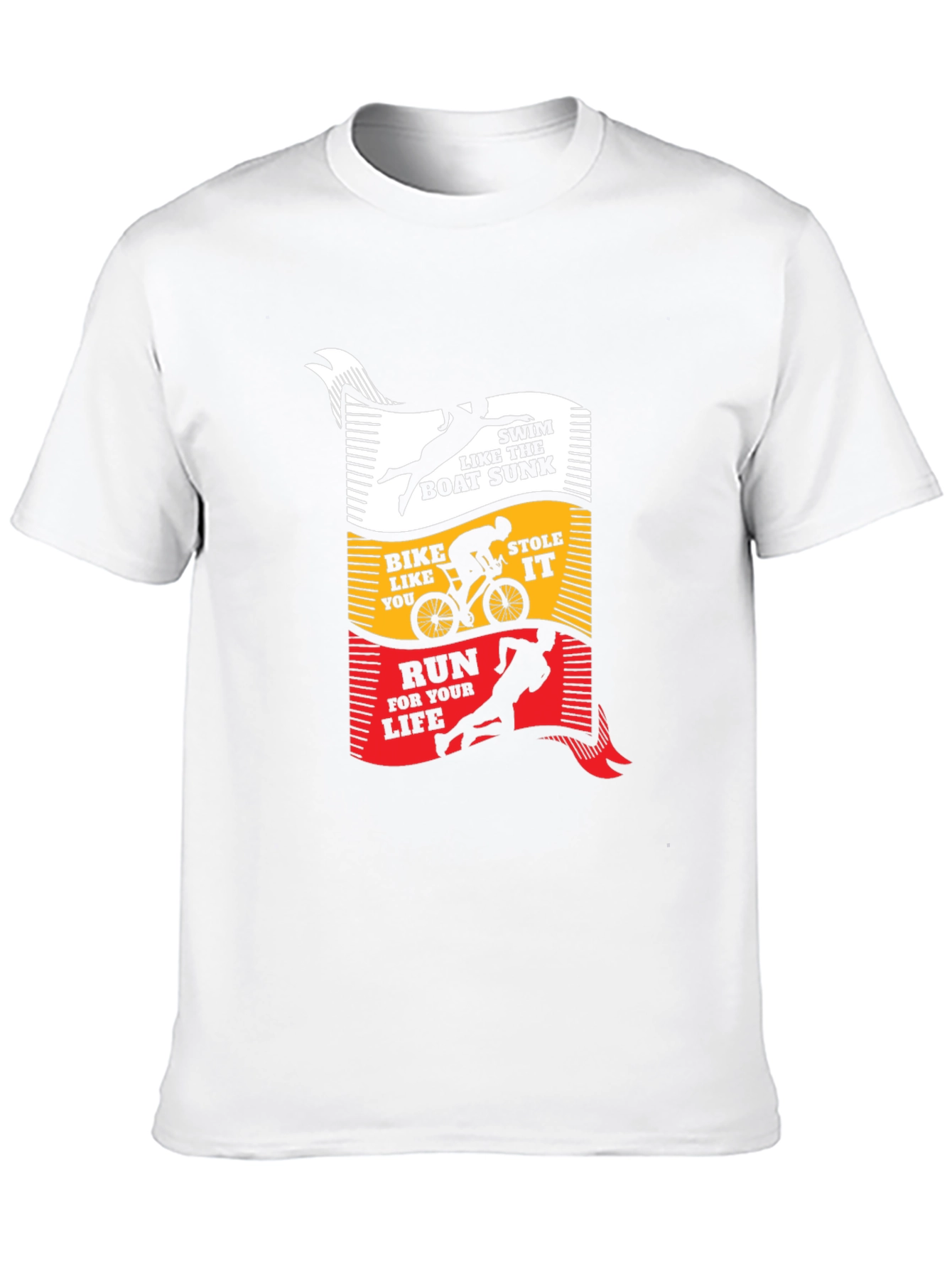 Black Triathlon T-Shirt: Swim, Bike, Run view 10