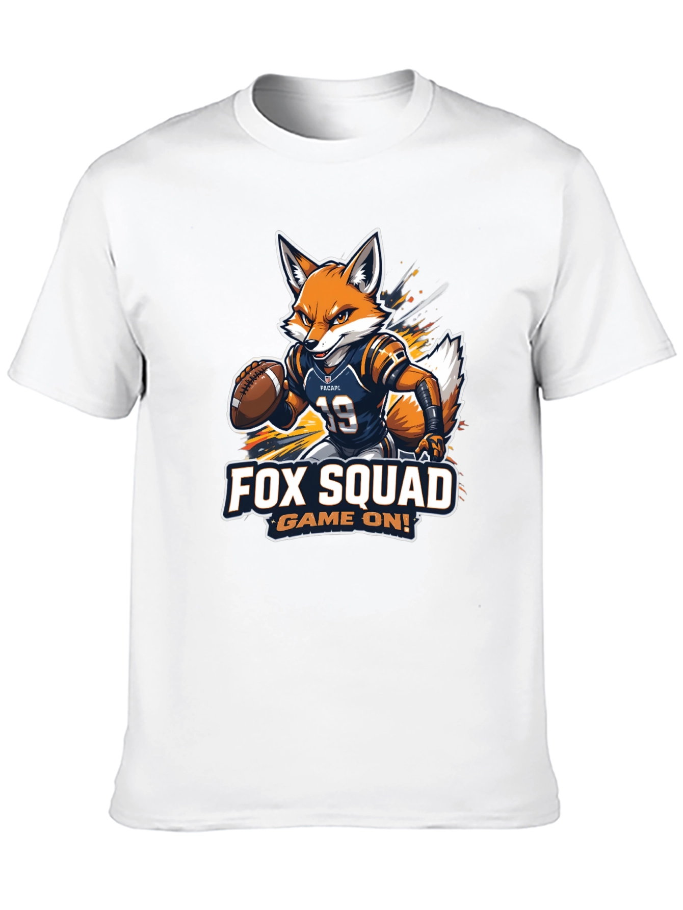 Black Fox Squad Football Game On! Black T-Shirt view 10