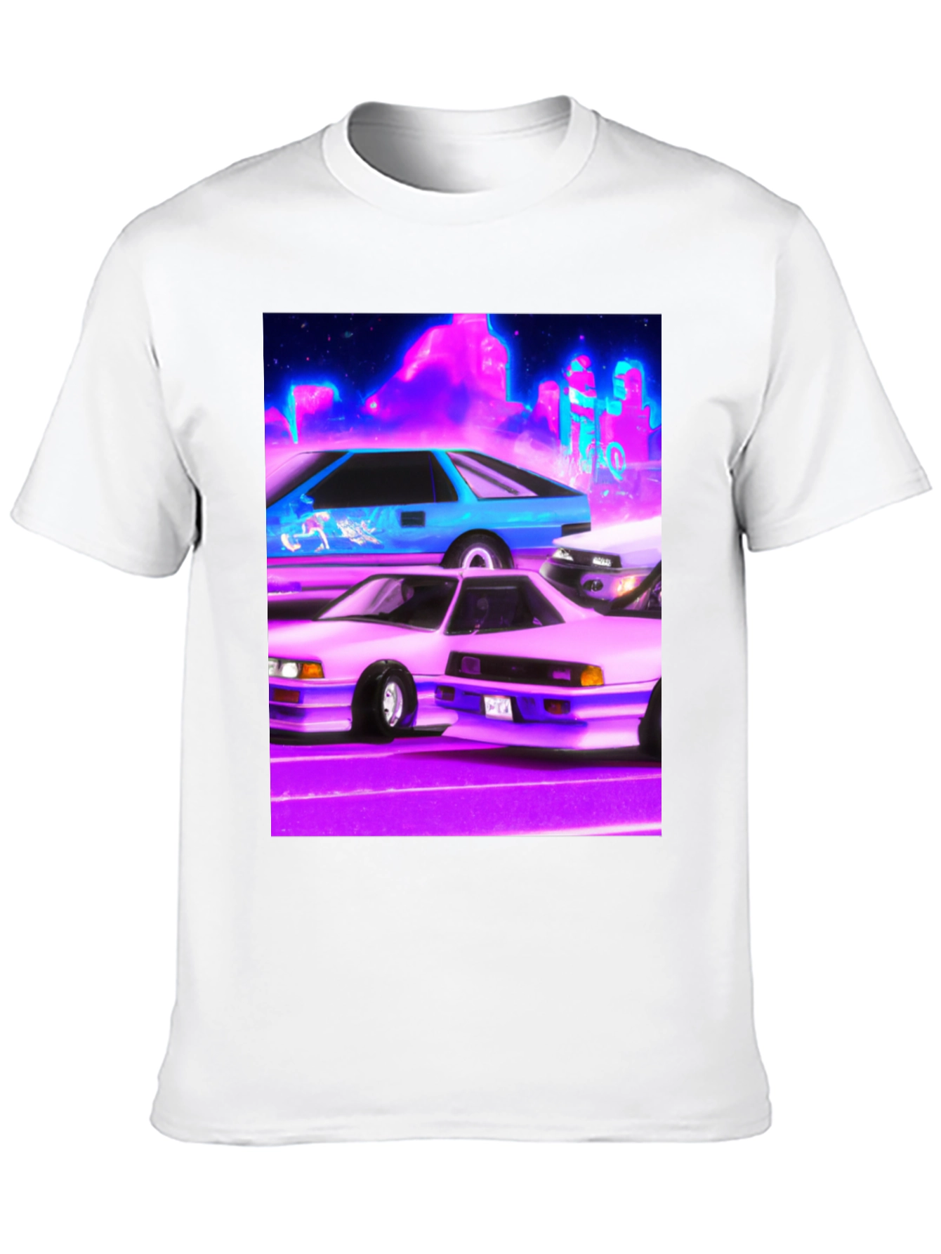 Black Retro Cars Graphic Tee - Black Cotton Blend Shirt view 10