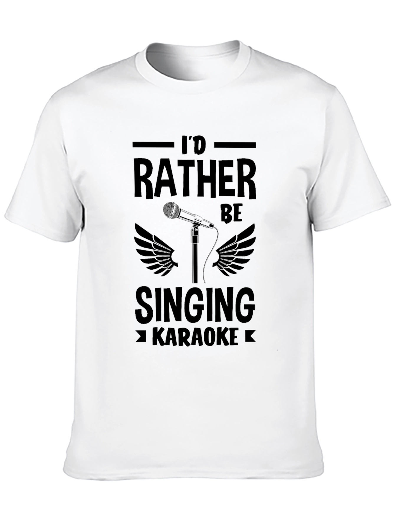 Black I'd Rather Be Singing Karaoke T-Shirt view 10