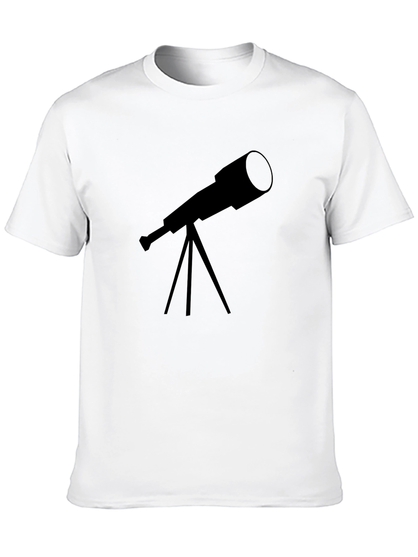 Black Telescope Graphic Tee - Astronomy Lover's Black T-Shirt view 10