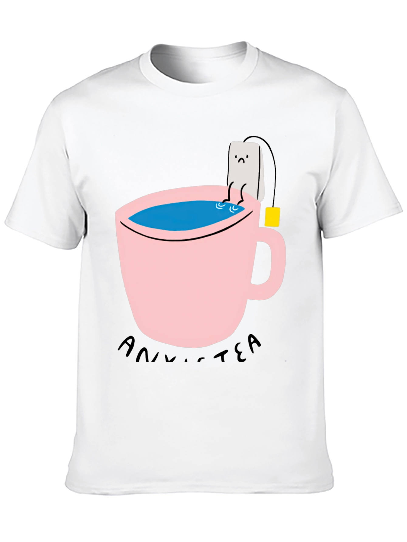 Black Funny Anni-Tea T-Shirt - Unisex Cotton Blend view 10