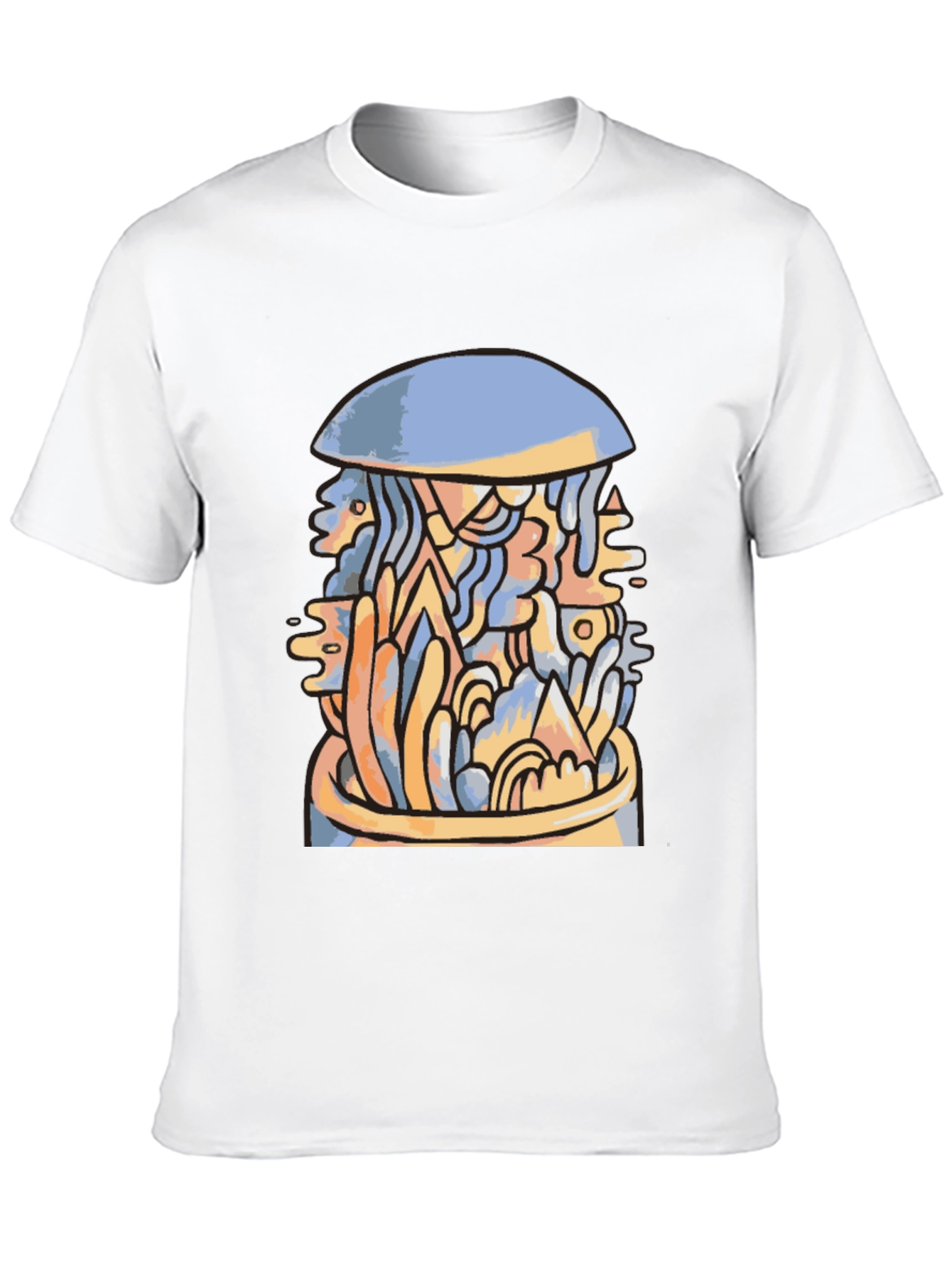 Black Abstract Art Tee - Modern Graphic Design T-Shirt view 10