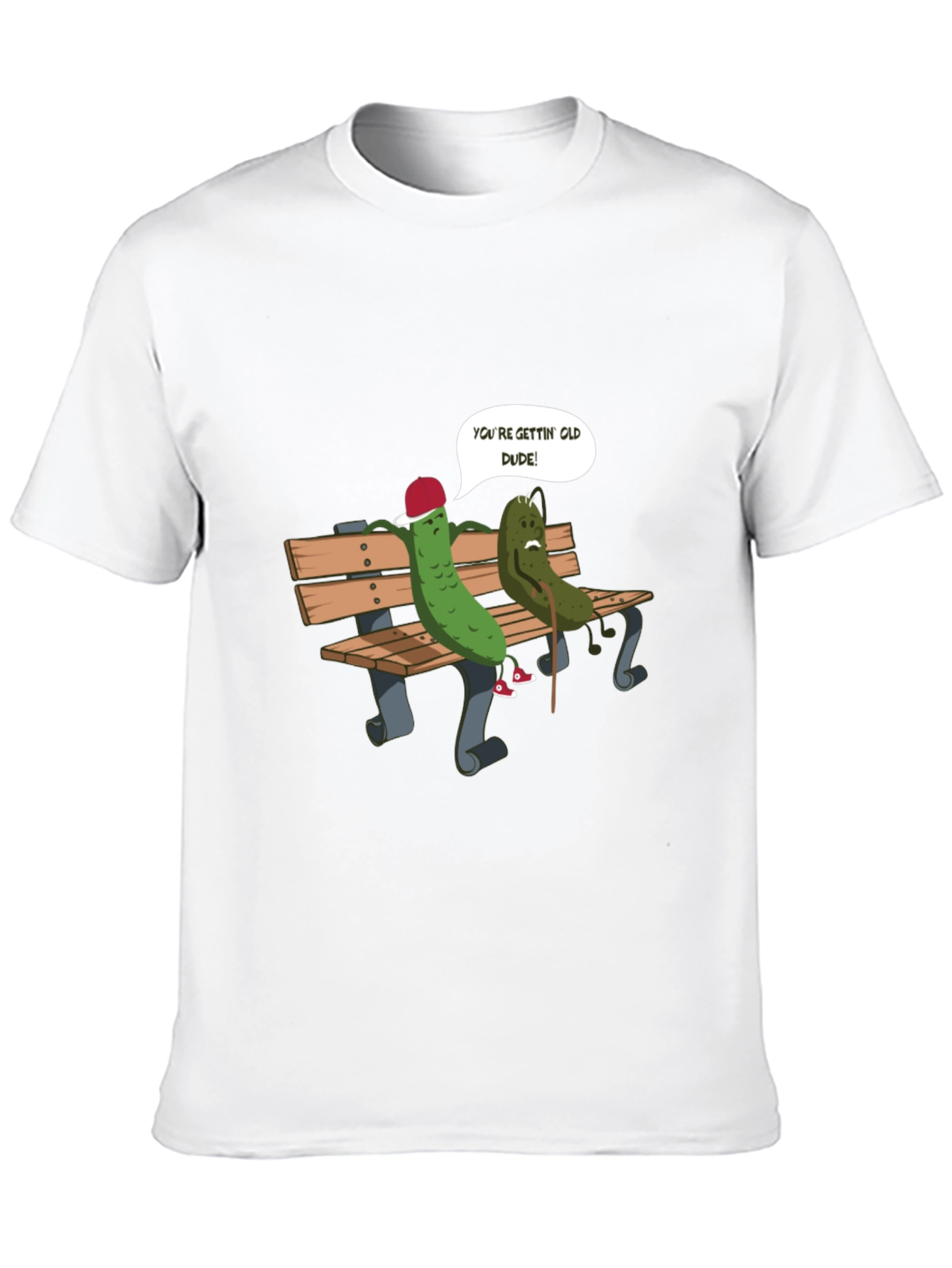 Black Funny Pickle Old Dude Graphic T-Shirt view 10