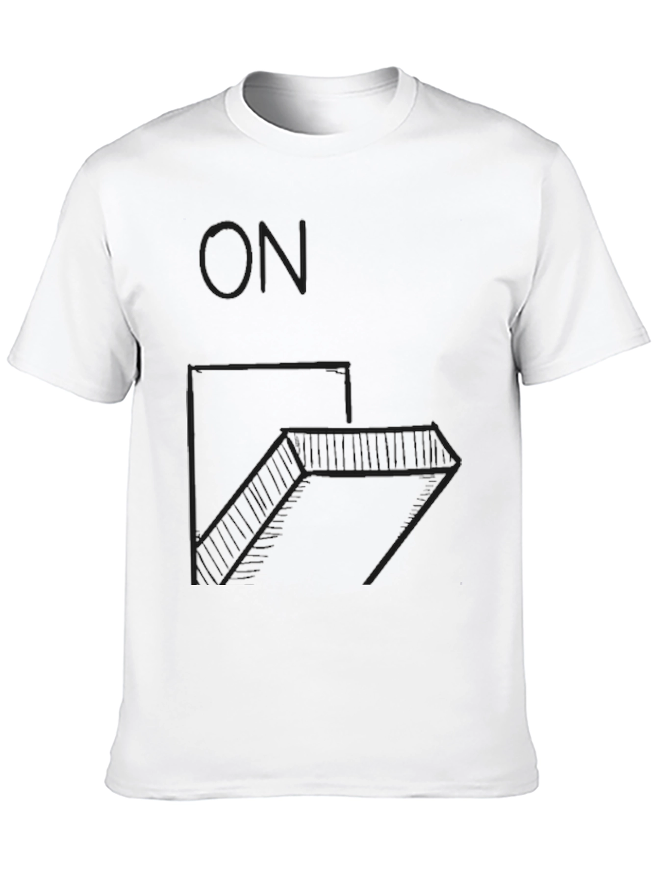 Black Minimalist Geometric Staircase T-Shirt view 10