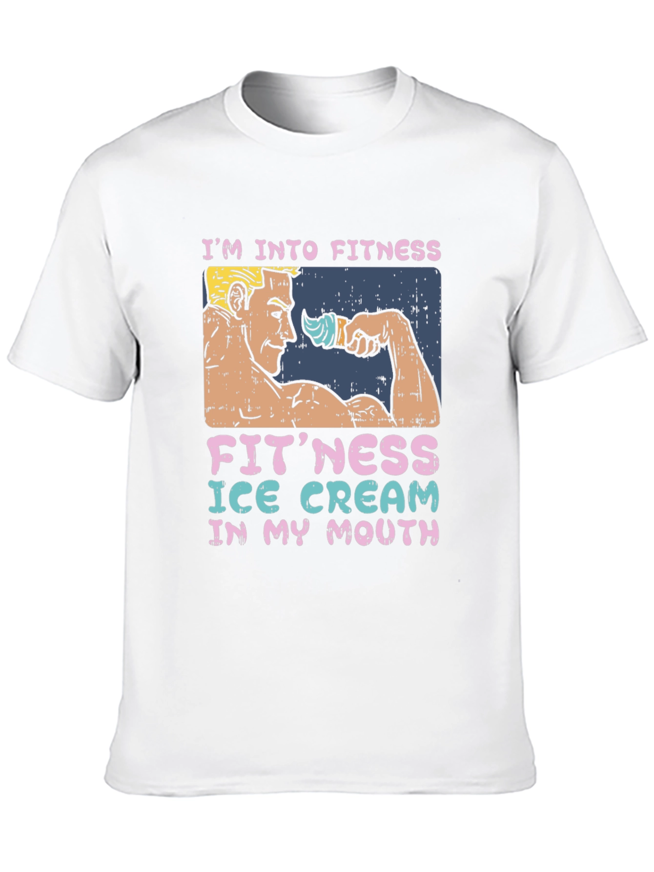 Black Fitness Ice Cream Funny Graphic T-Shirt view 10