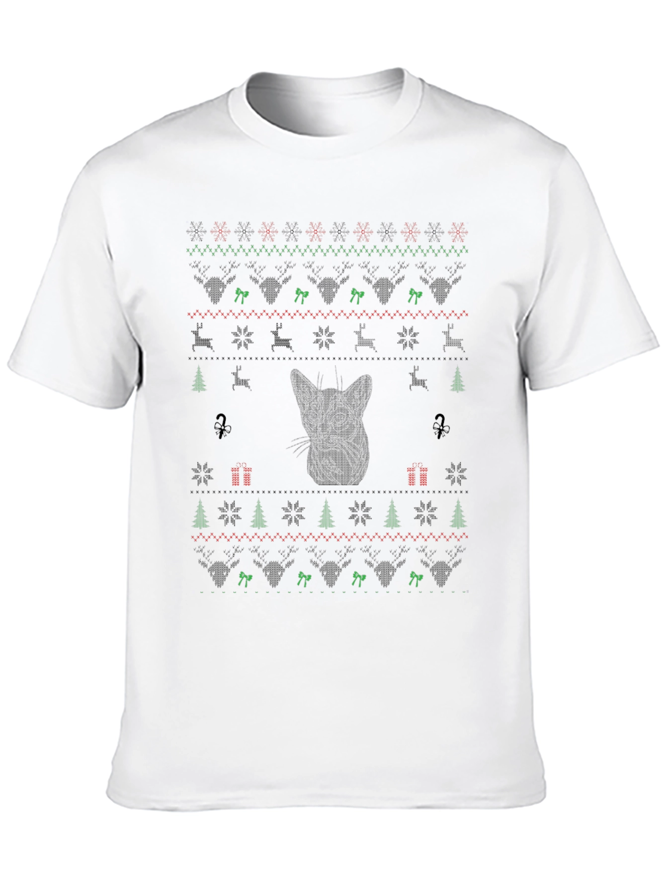 Ugly Christmas Cat T-Shirt - Holiday Festive - 10