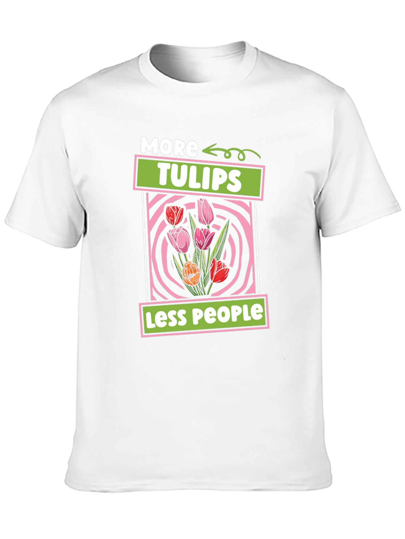 Black More Tulips Less People T-Shirt view 10