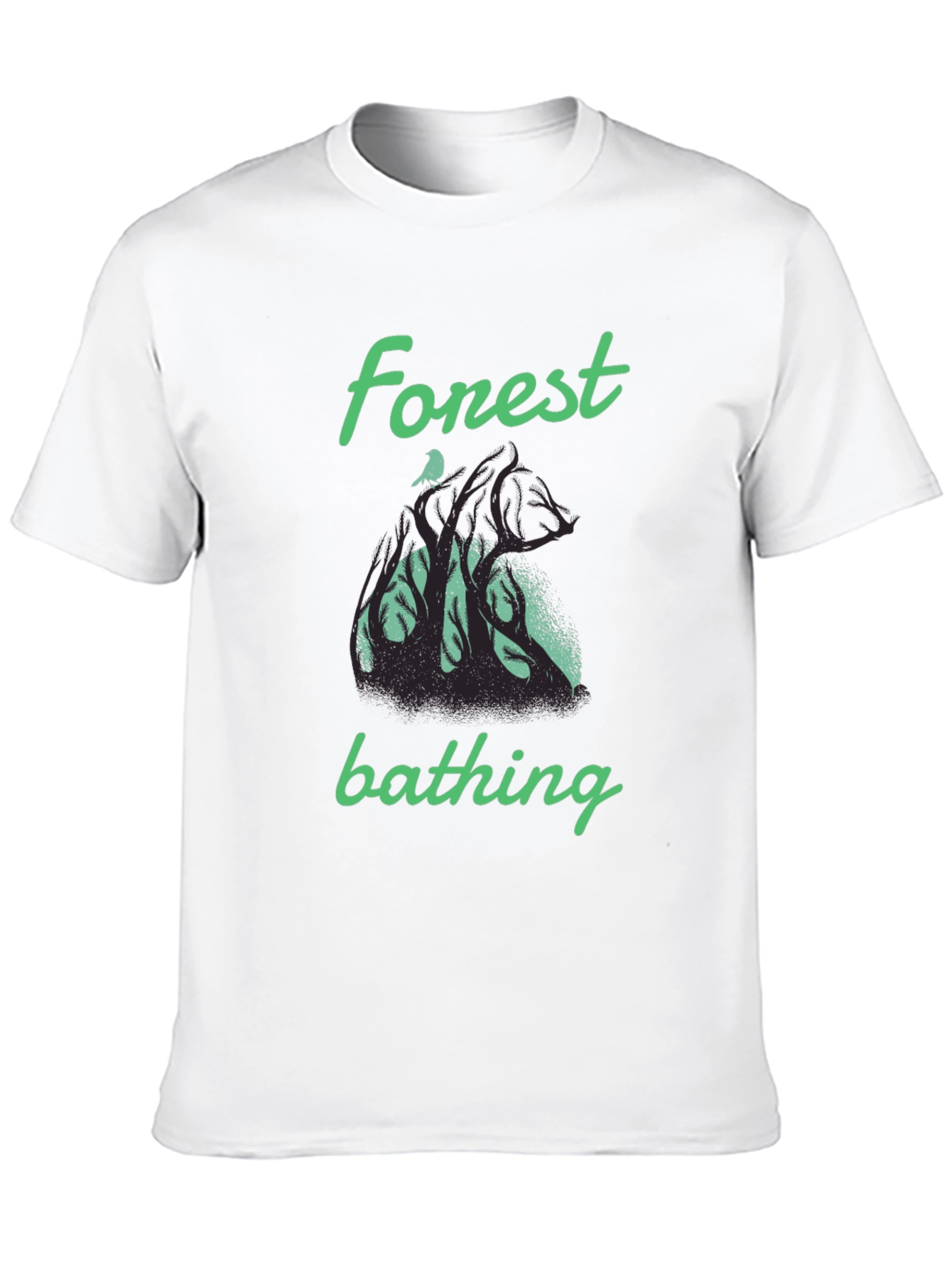 Forest Bathing Graphic Tee - Black Cotton T-Shirt - 10