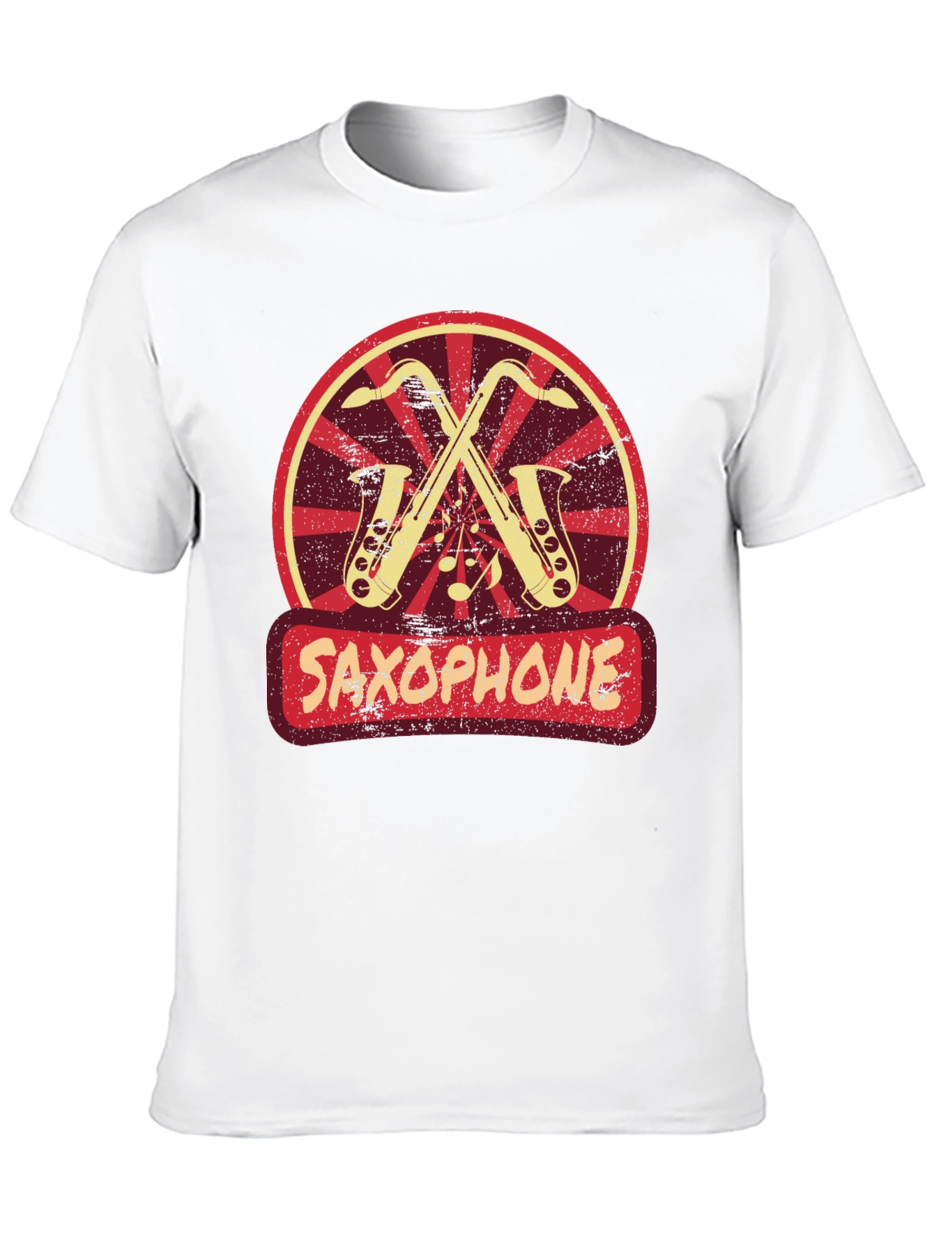 Black Saxophone Music T-Shirt Vintage Style view 10