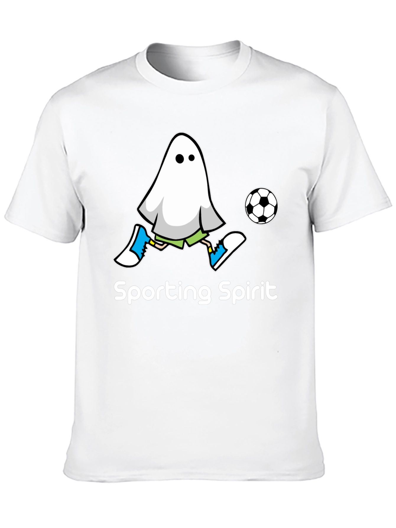 Black Sporting Spirit Ghost Soccer T-Shirt view 10