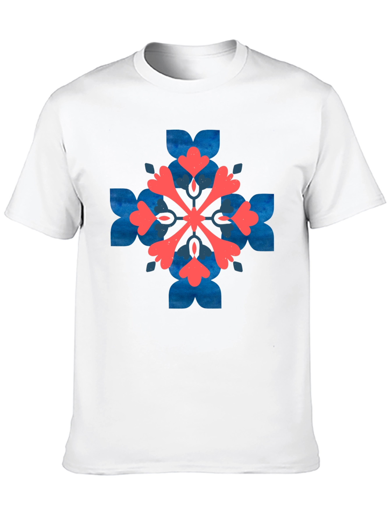 Black Stylish Black Tee with Geometric Floral Design view 10