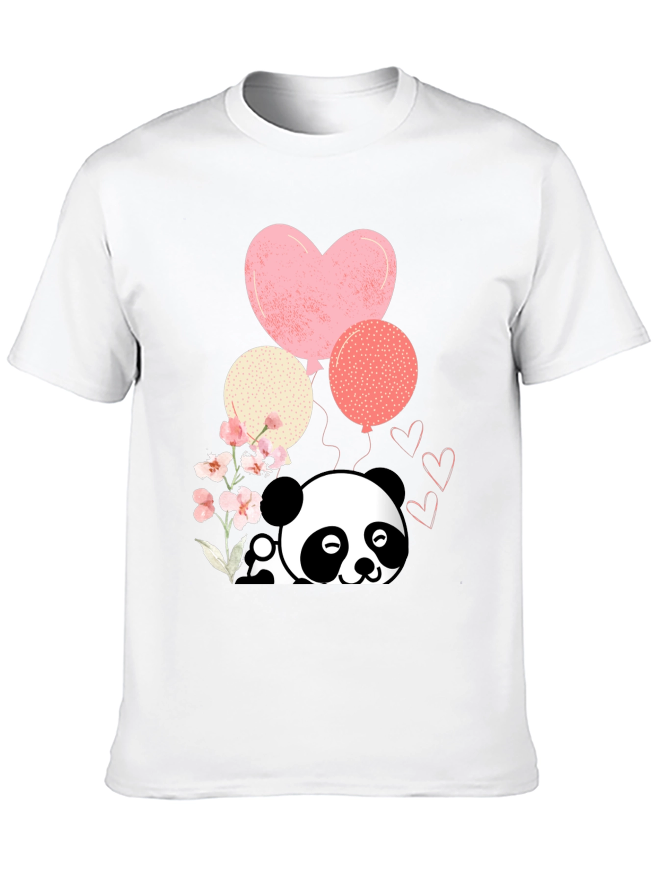 Black Cute Panda & Balloons Graphic Tee view 10