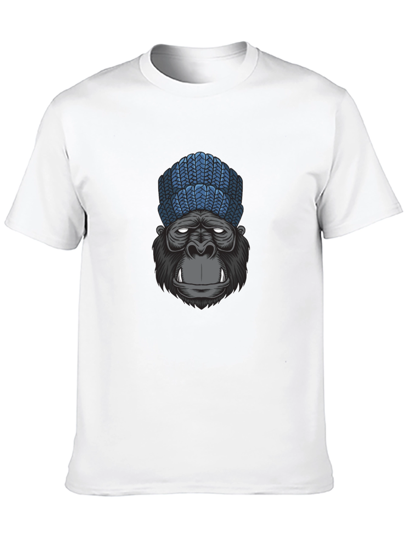 Black Gorilla Beanie Graphic Tee - Cool & Casual view 10