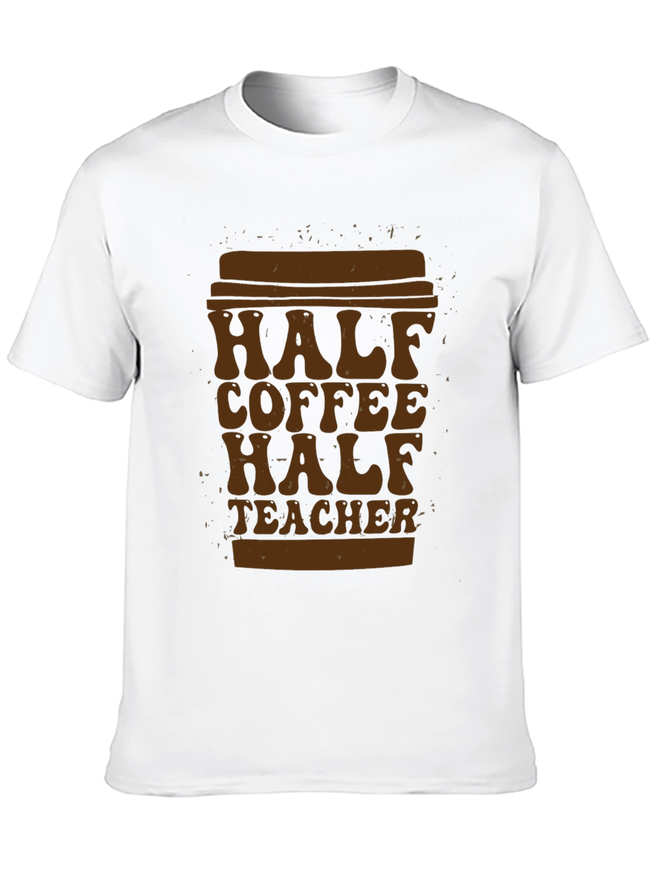 Black Half Coffee Half Teacher T-Shirt - Unique Graphic Tee view 10