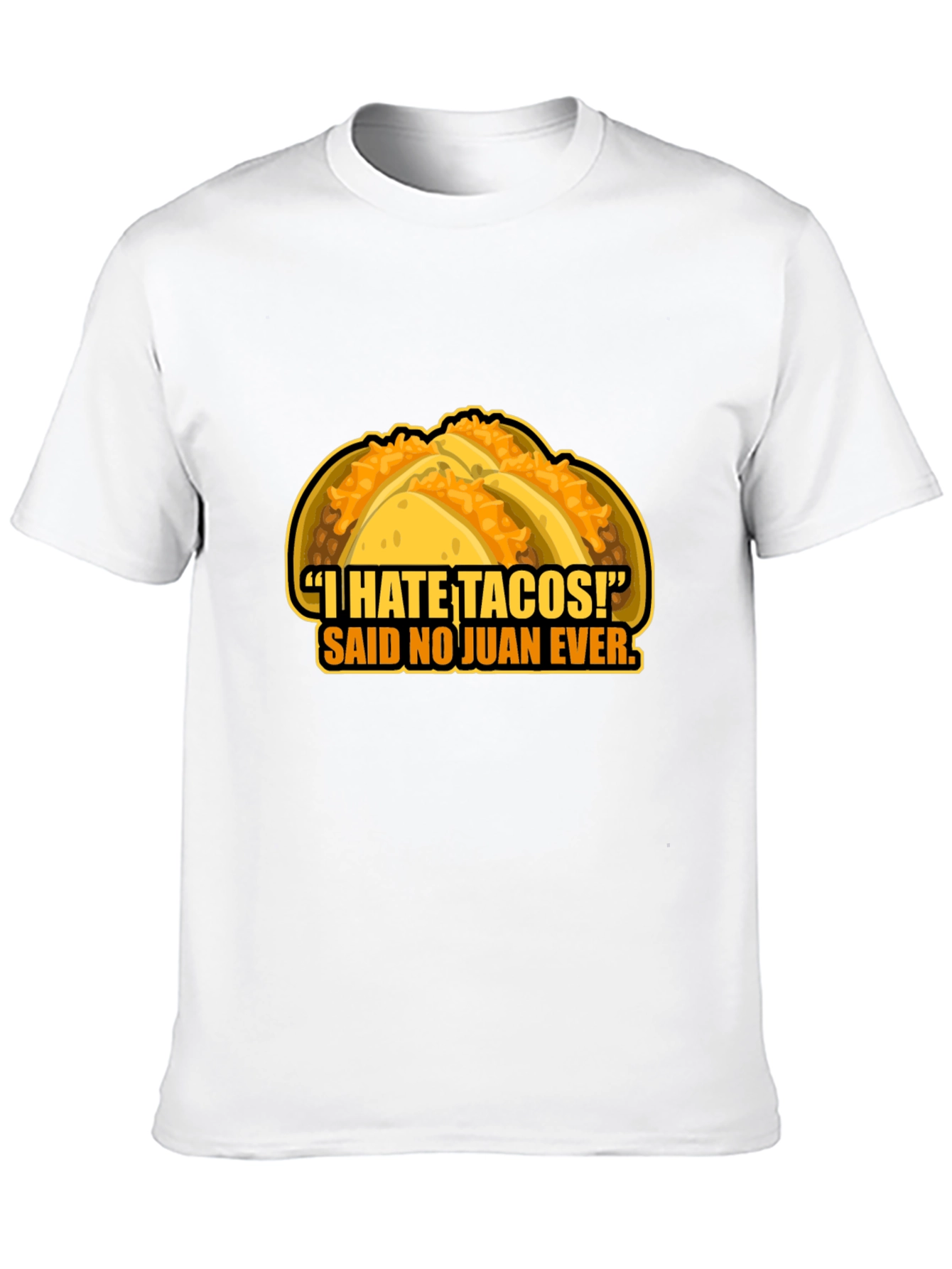 Black Funny 'I Hate Tacos!' Graphic Print T-Shirt view 10
