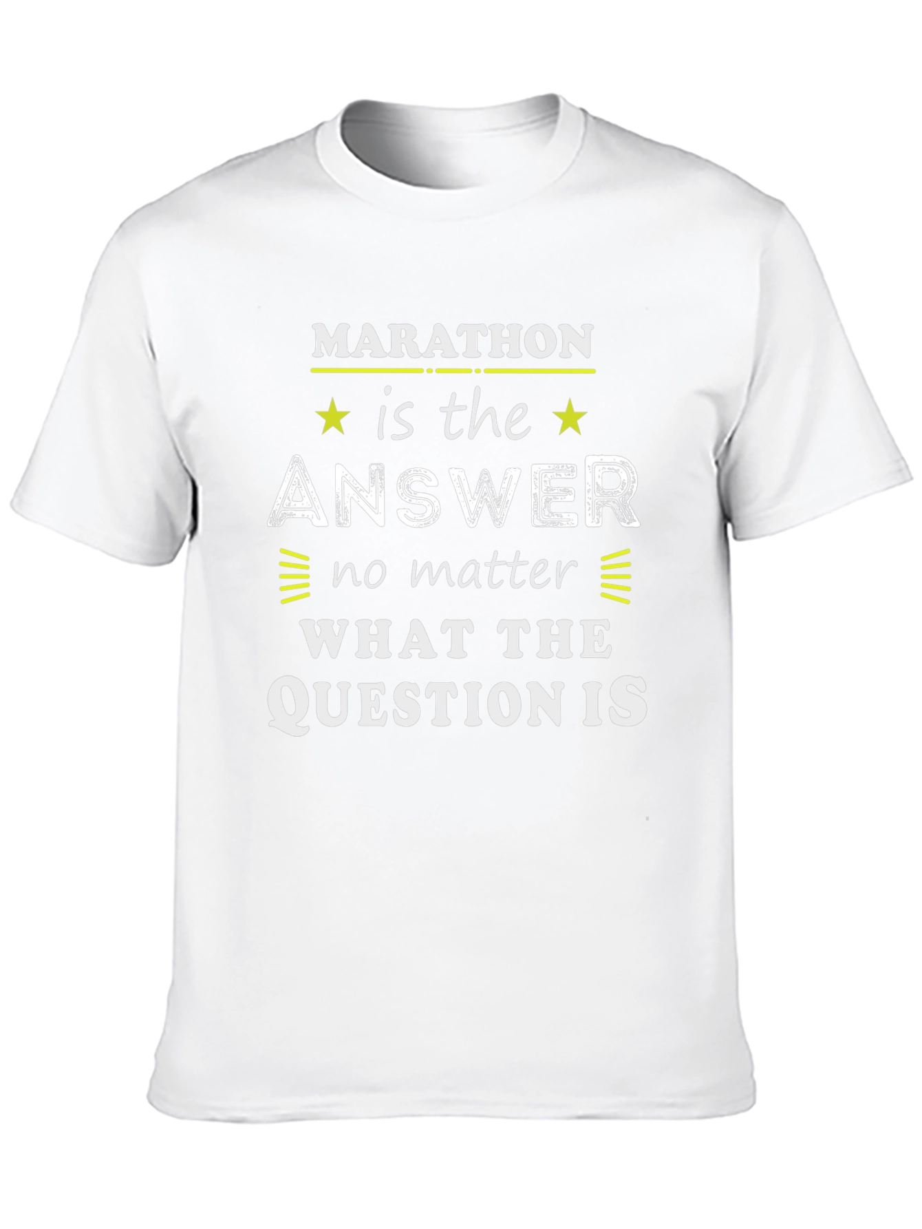 Black Marathon Is The Answer T-Shirt - Black Cotton Tee view 10