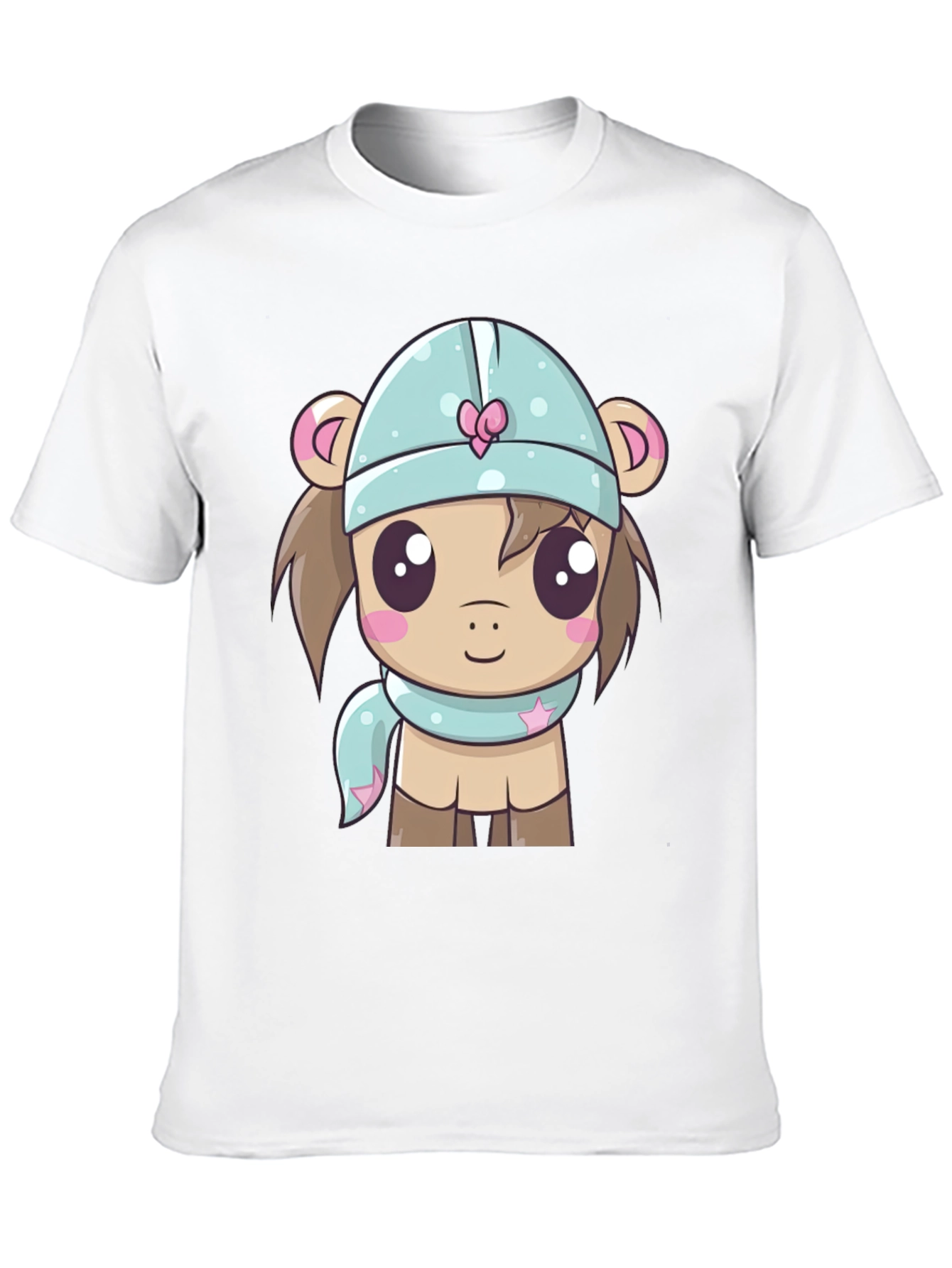 Black Cute Cartoon Animal Black T-Shirt view 10