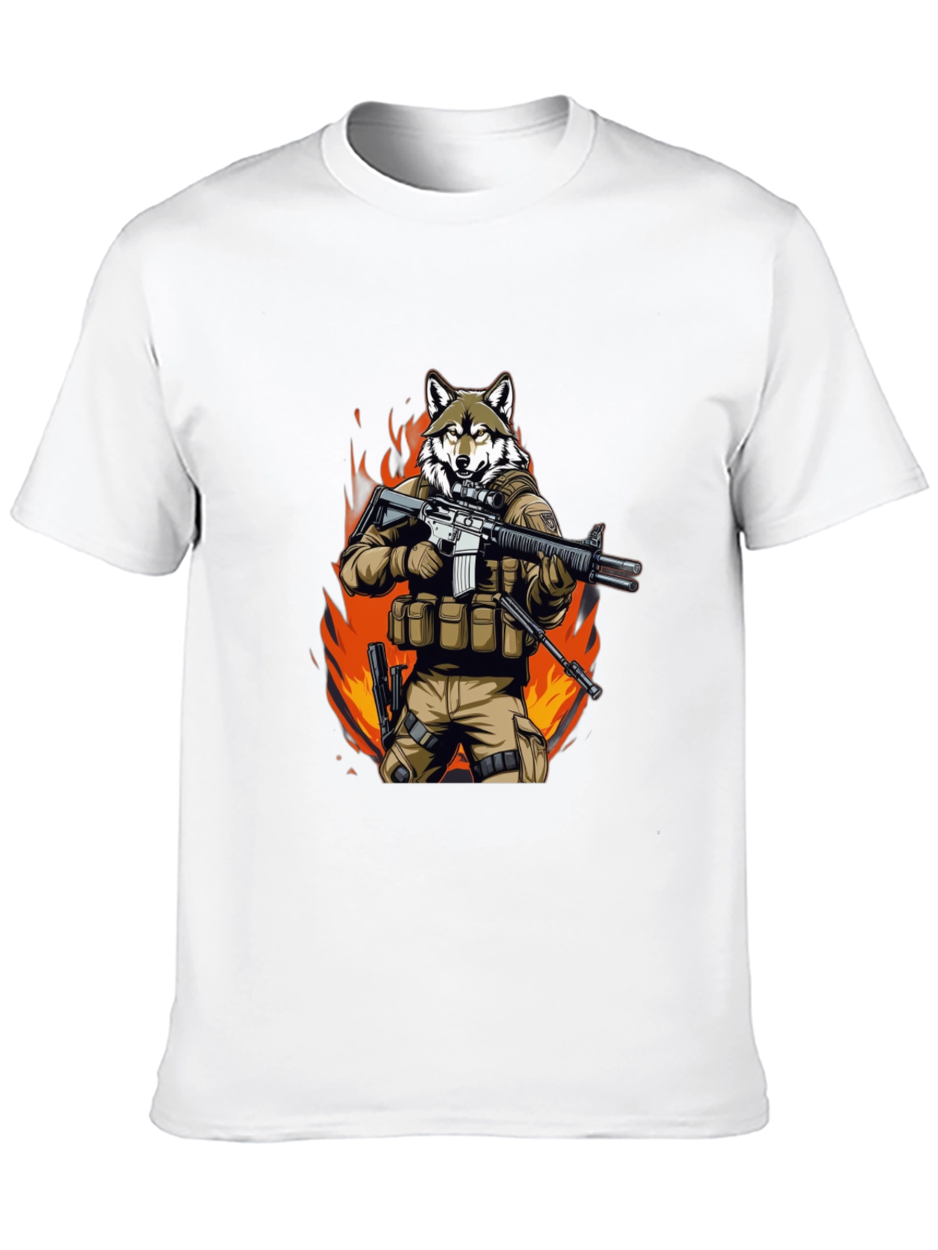 Black Tactical Wolf T-Shirt - Military Style Graphic Tee view 10