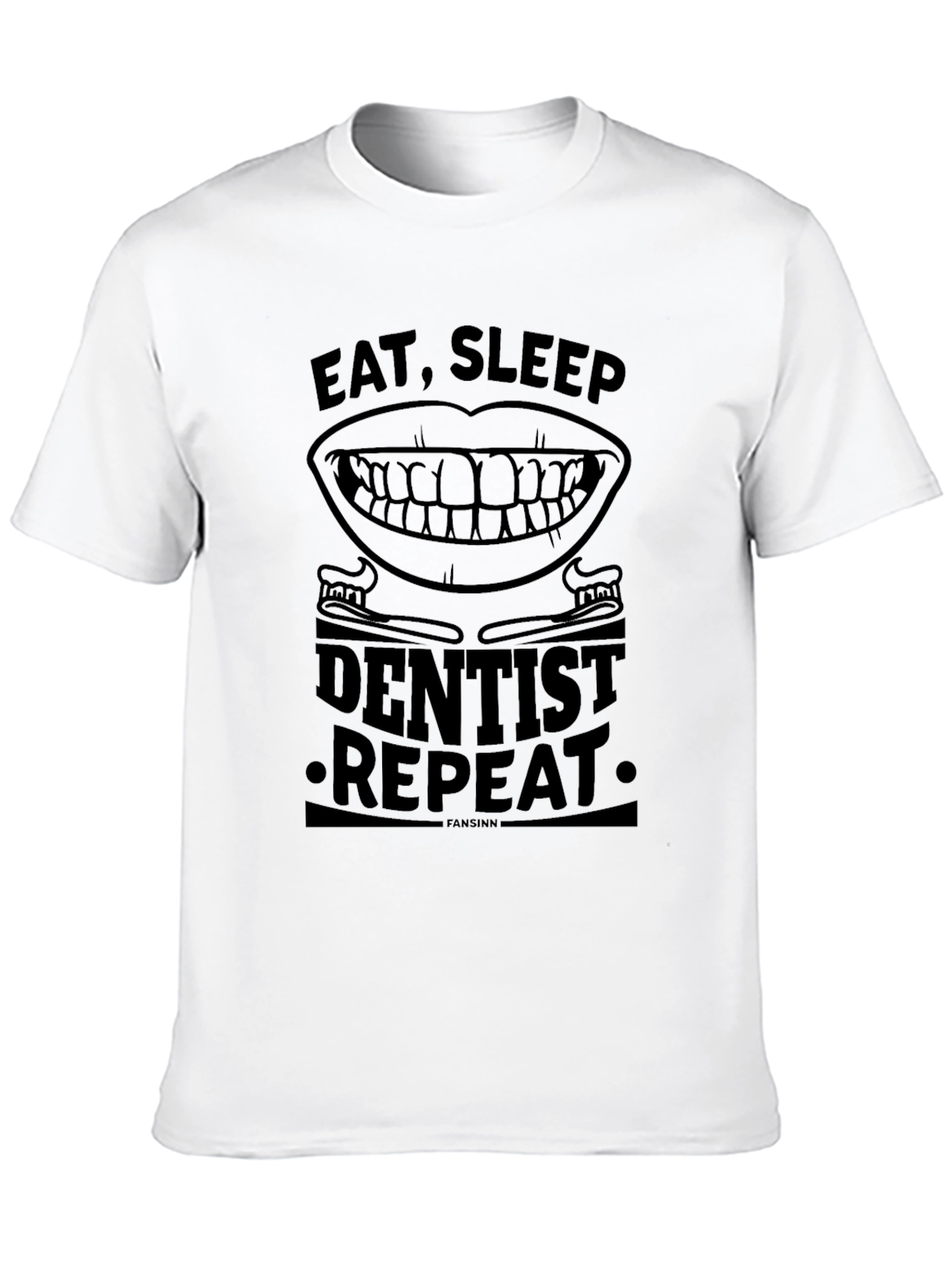 Black Eat Sleep Dentist Repeat Black T-Shirt view 10