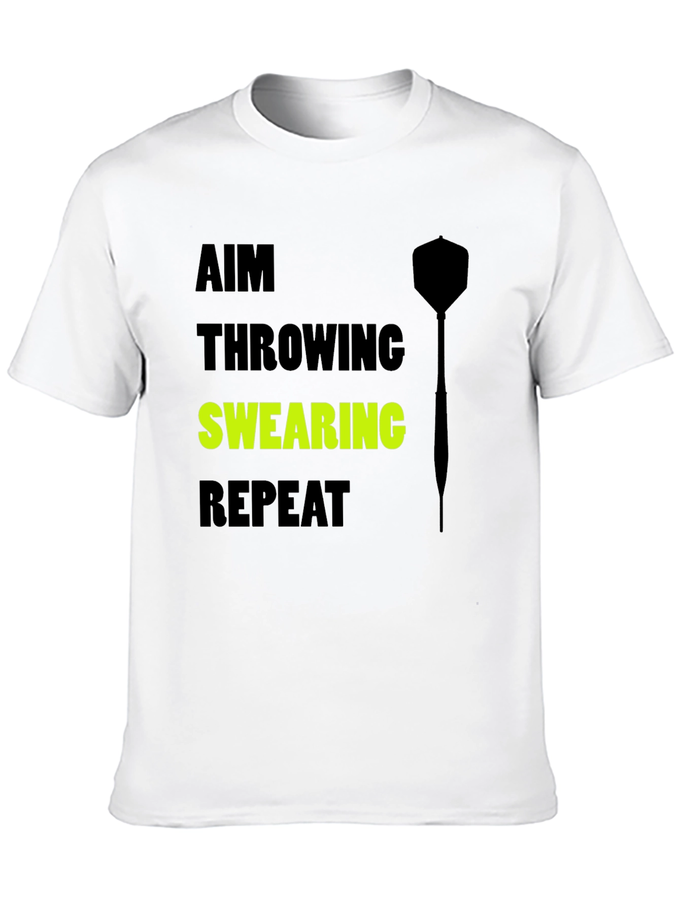 Black Aim Throwing Swearing Repeat T-Shirt - Dart Player Tee view 10