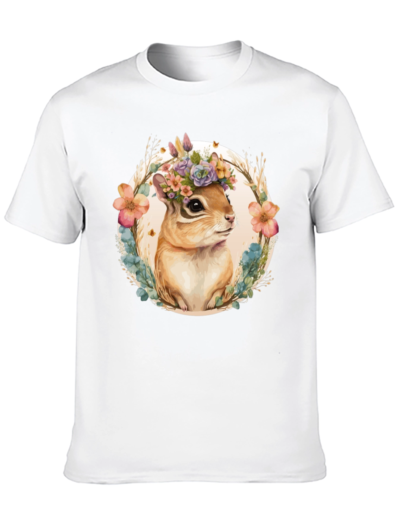 Black Floral Chipmunk Graphic Tee view 10