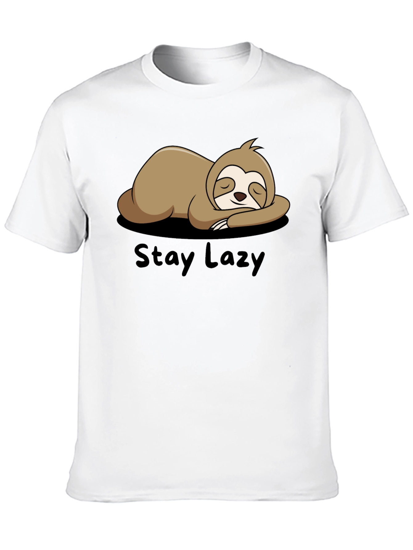 Black Stay Lazy Sloth Graphic Tee - Relaxed Fit view 10