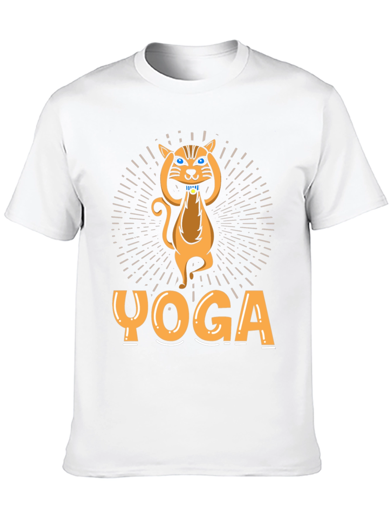 Black Yoga Cat Graphic T-Shirt - Unisex view 10