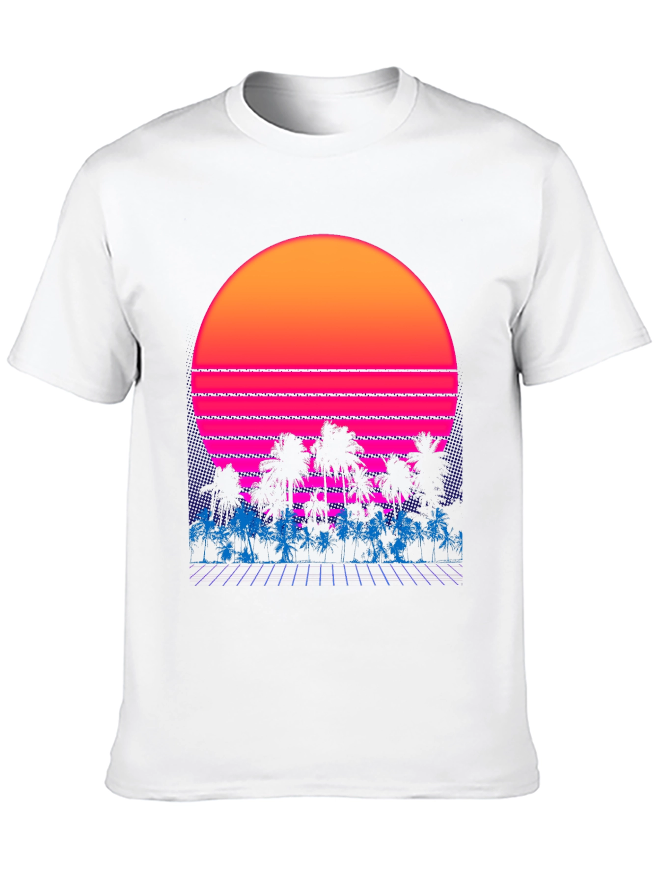 Black Retro Sunset Palm Tree Graphic Tee view 10