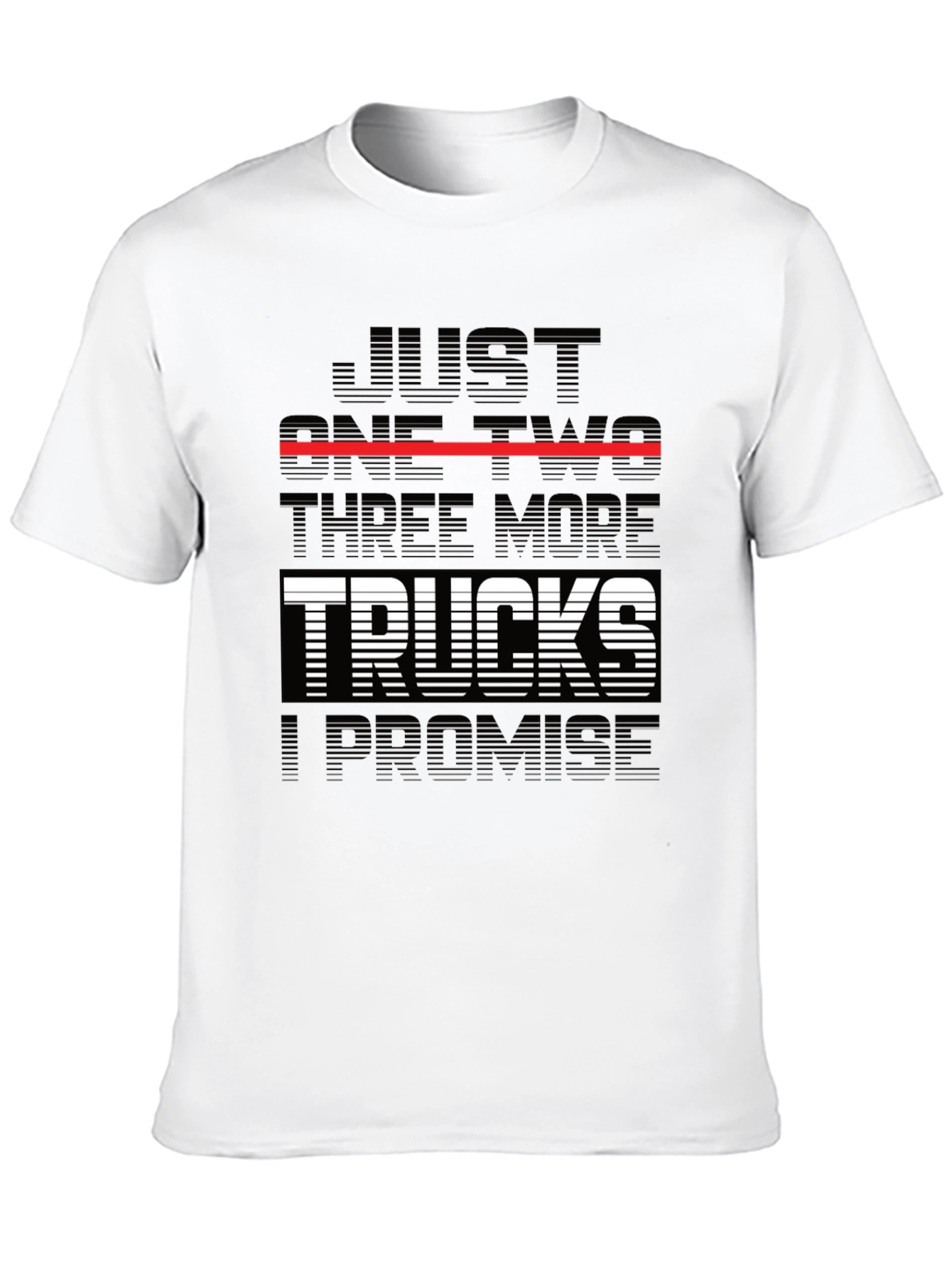 Black Just One Two Three More Trucks T-Shirt view 10