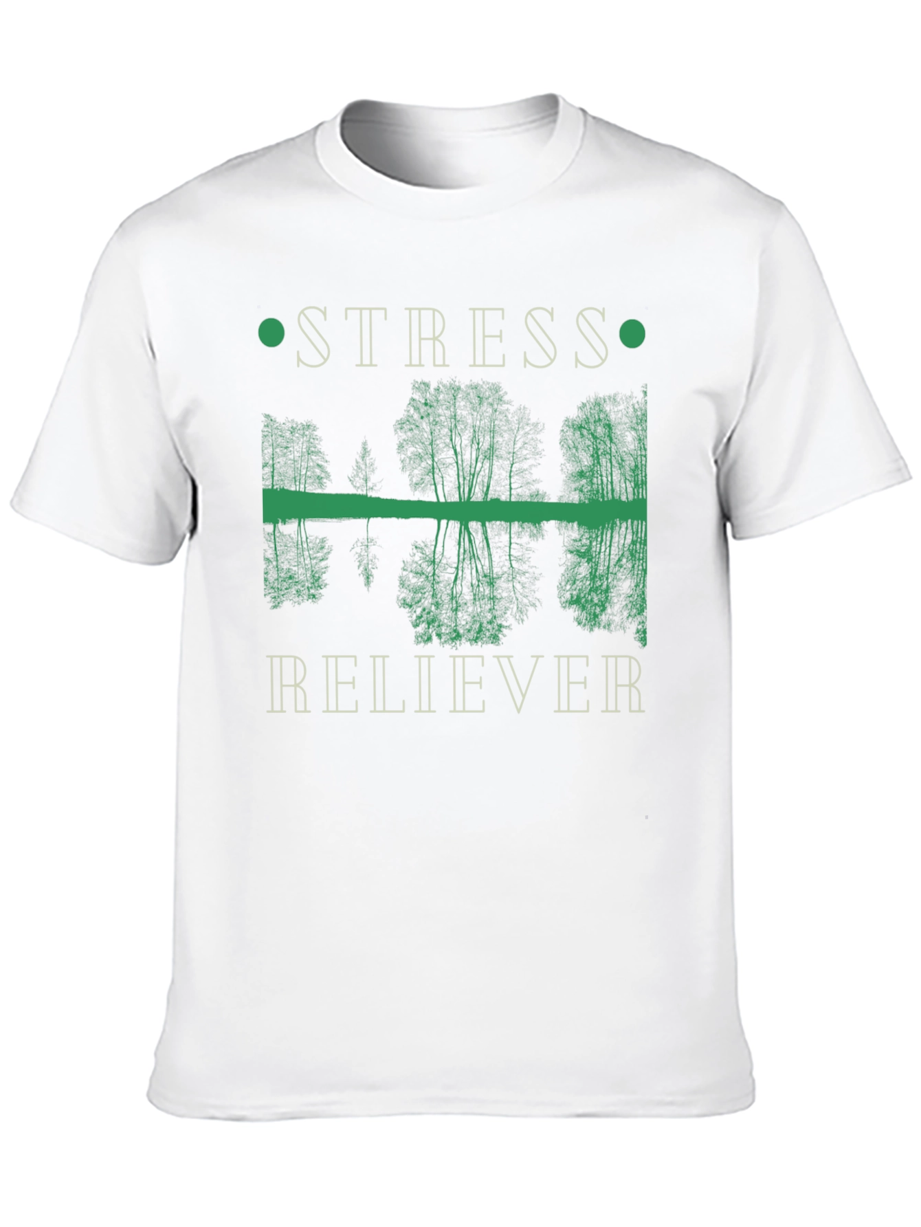 Black Stress Reliever T-Shirt: Nature Reflection Graphic view 10