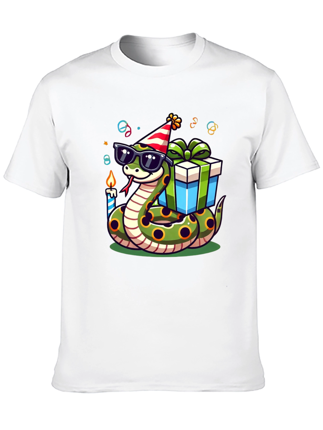 Black Birthday Snake T-Shirt: Party Reptile in Shades view 10