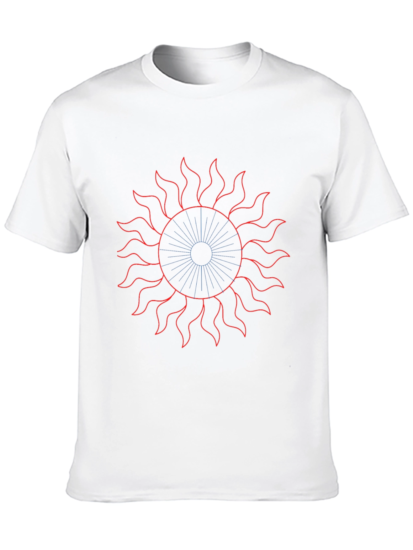 Black Sun Graphic T-Shirt - Bold Red Design on Black Cotton Tee view 10