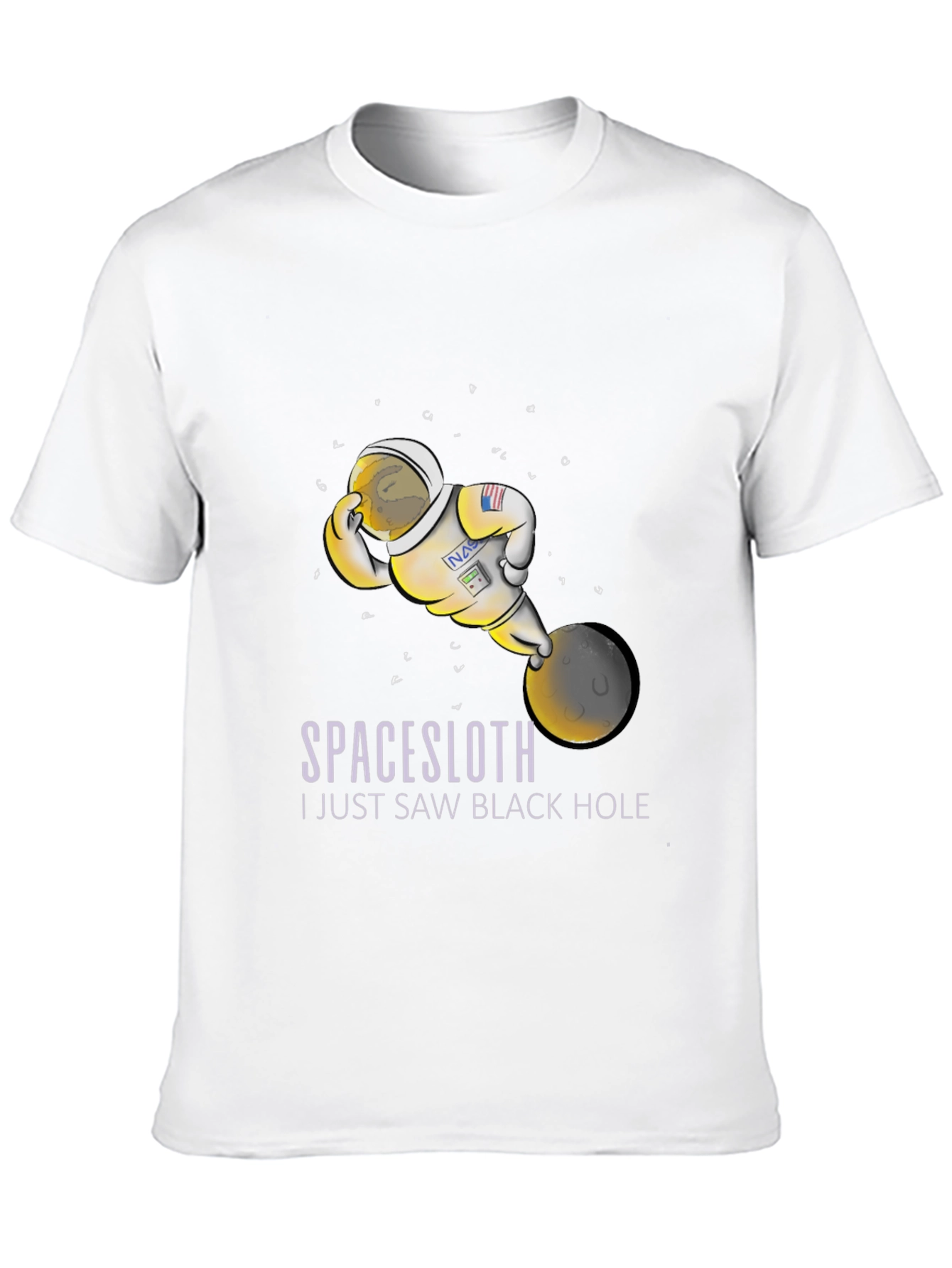 Black Space Sloth Astronaut T-Shirt - I Saw A Black Hole Funny Tee view 10