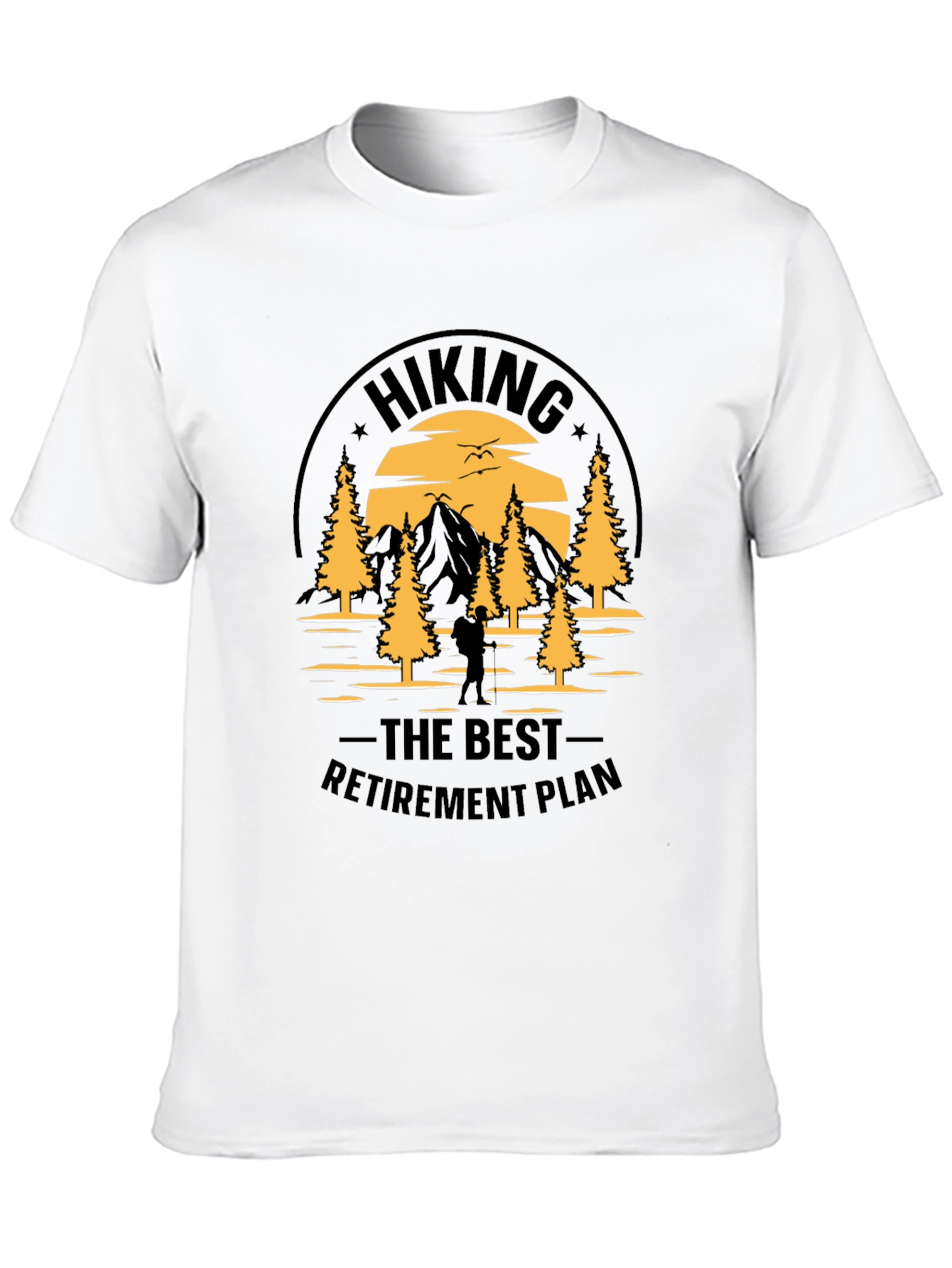 Black Hiking Retirement Plan Graphic Tee view 10