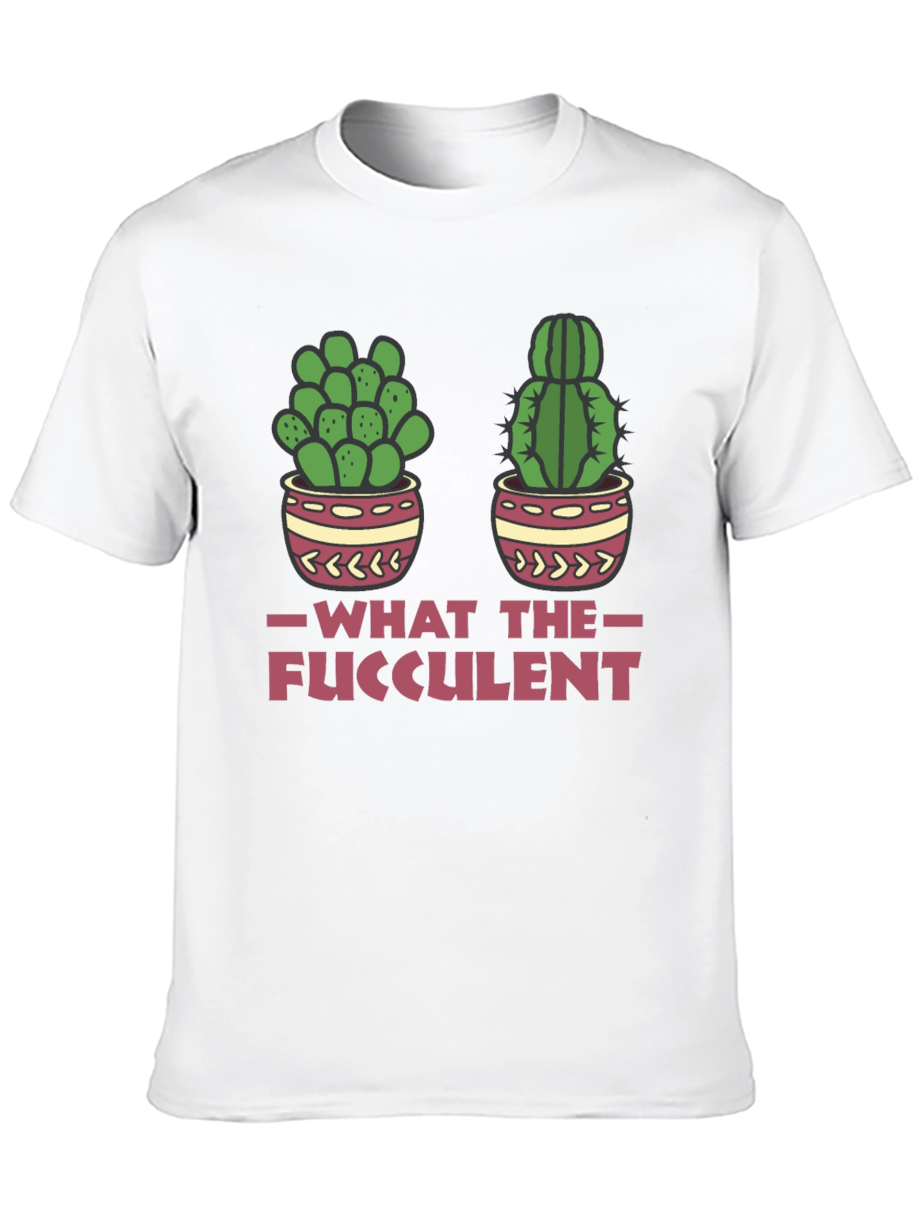 Black What The Fucculent Funny Cactus T-Shirt view 10