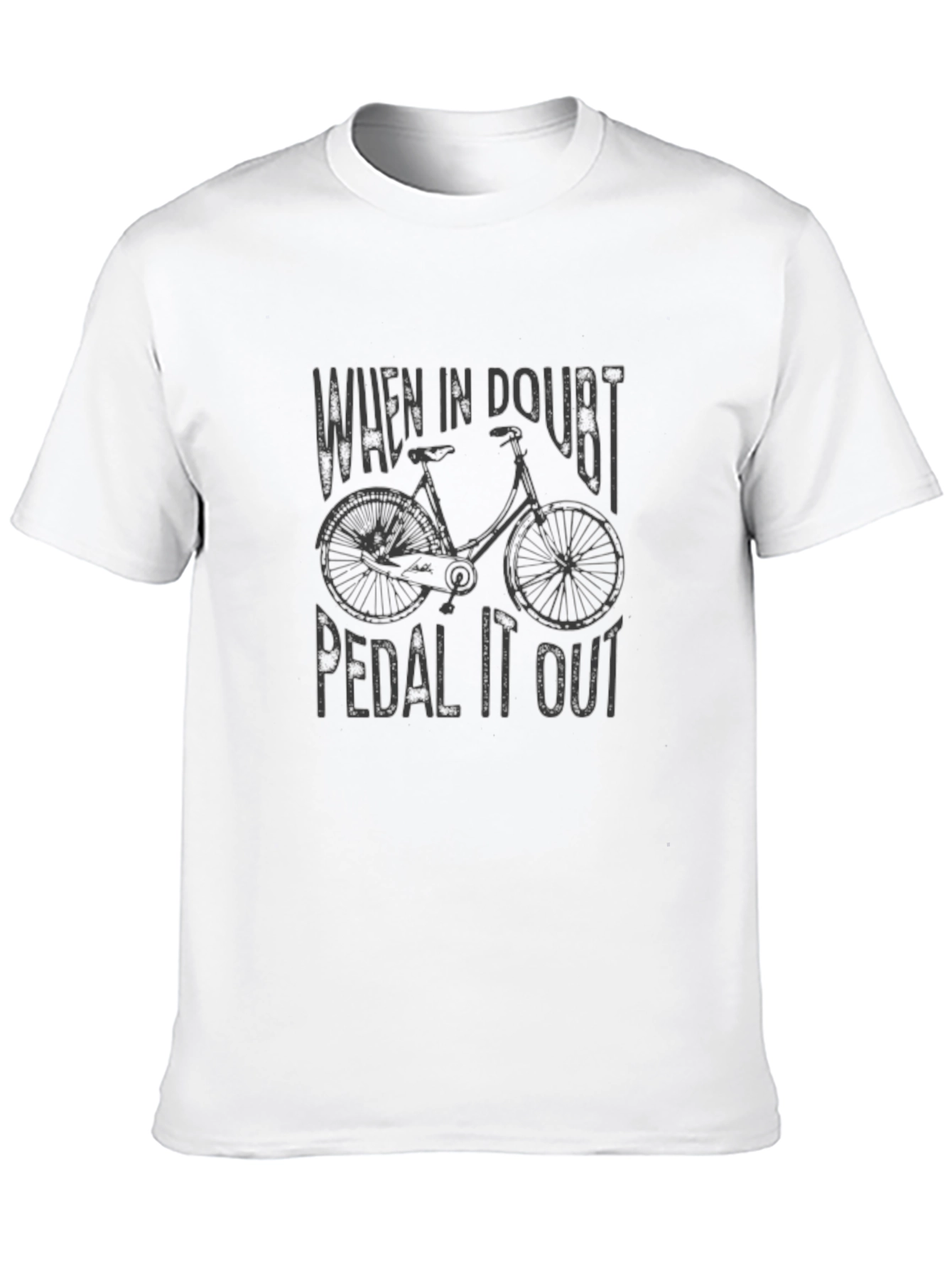 Black When In Doubt Pedal It Out - Unisex T-Shirt view 10
