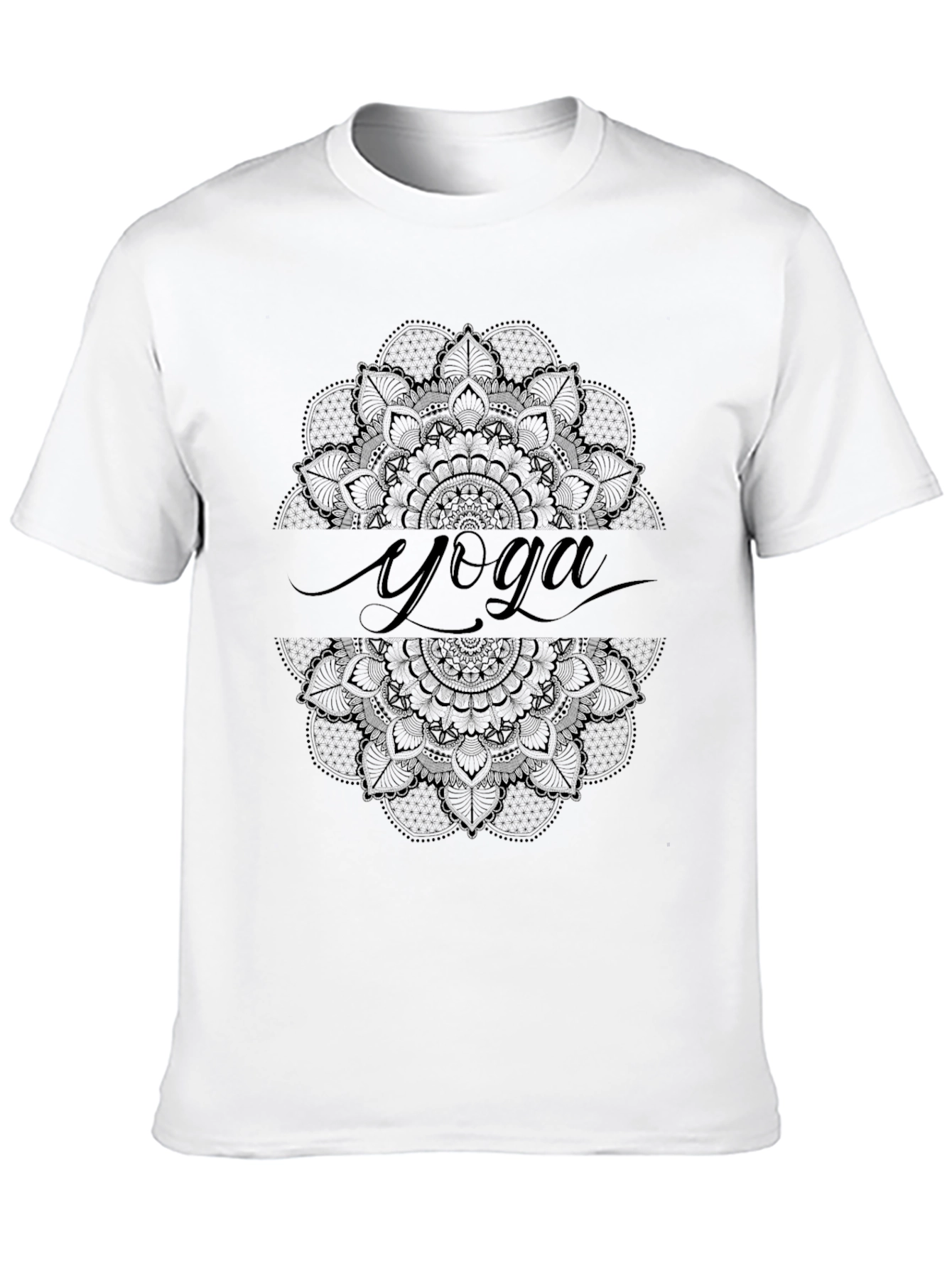Black Yoga Mandala Graphic Tee - Black view 10