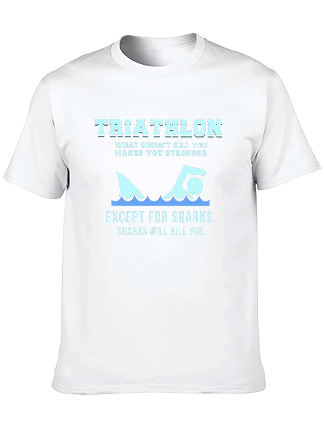 Black Triathlon Shark T-Shirt - Funny Workout Tee view 10