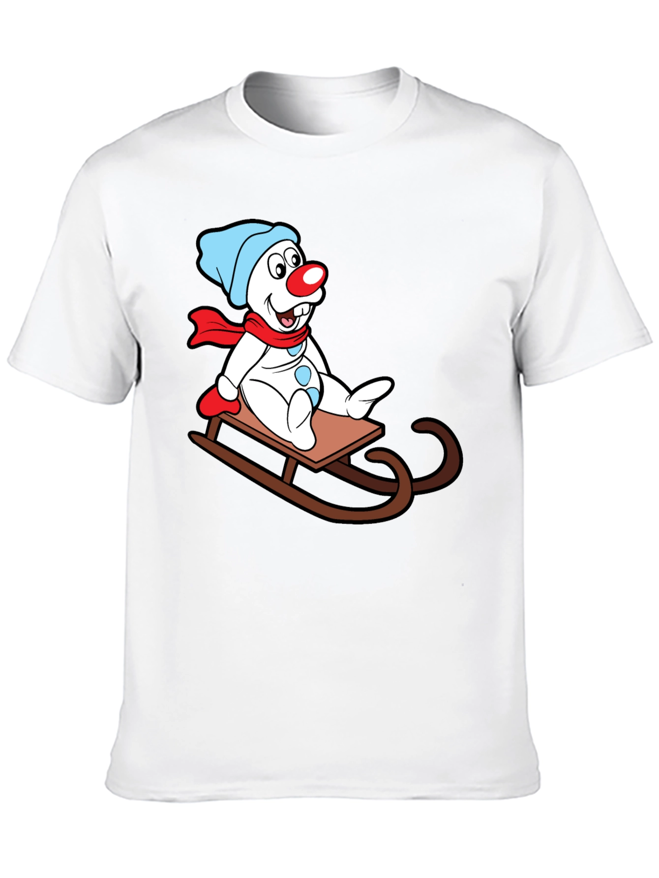 Black Snowman Sledding Graphic T-Shirt view 10