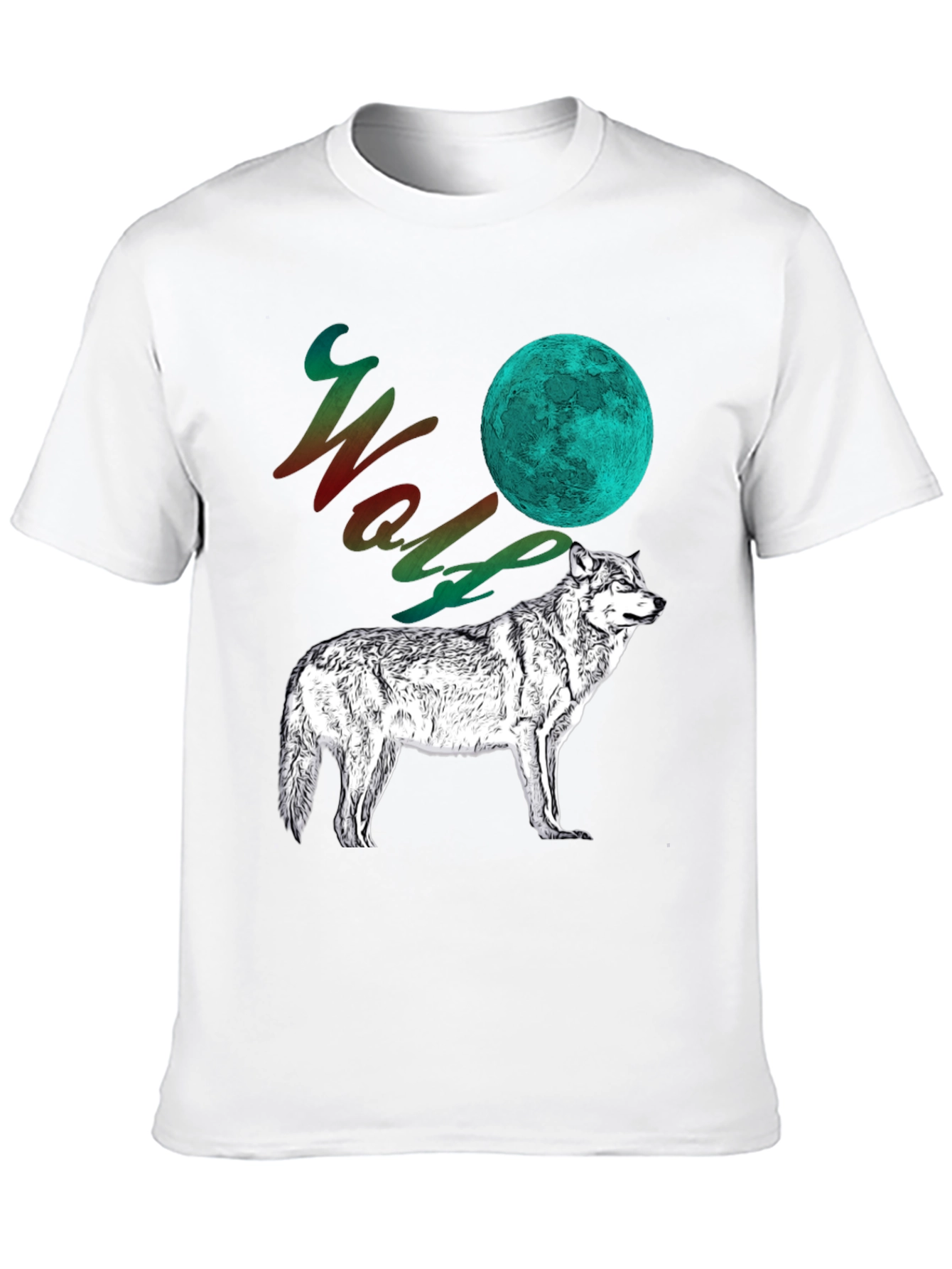 Black Wolf Moon Graphic Tee - Men's Black T-Shirt view 10